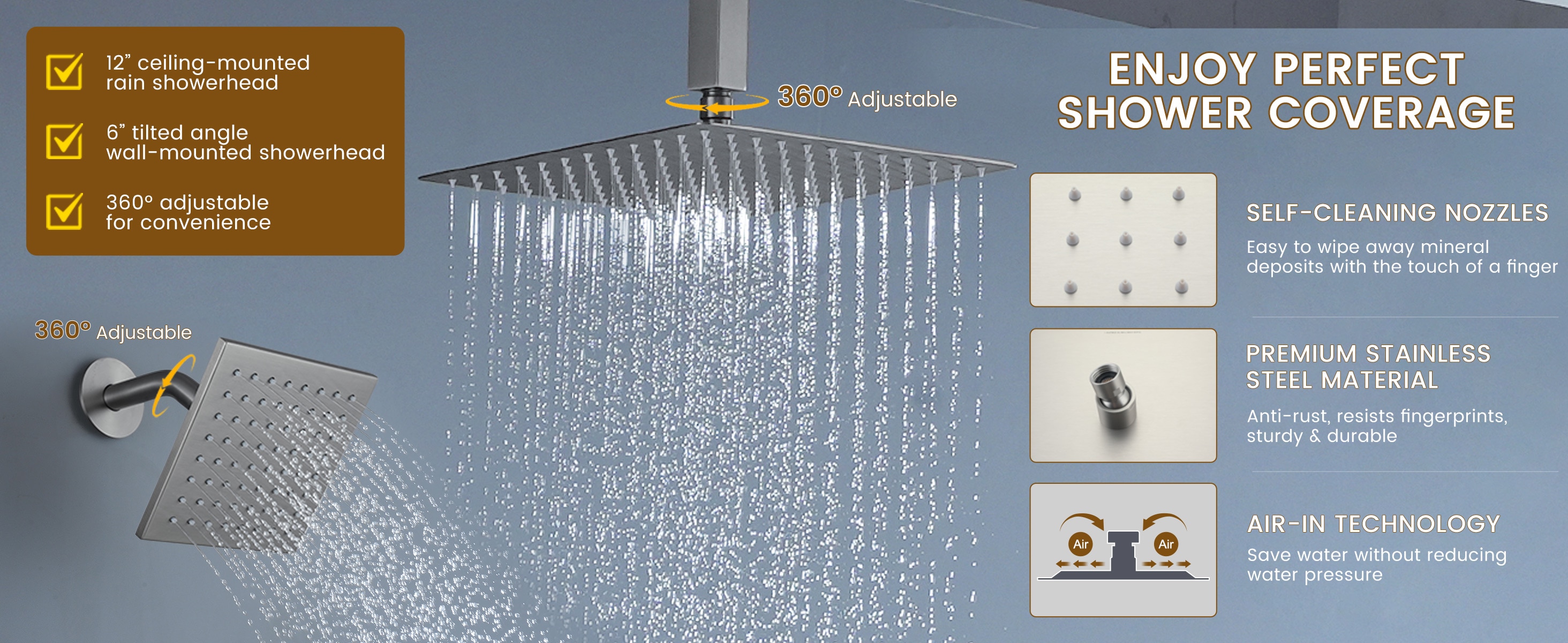 CASAINC CASA08CP-12 Showerhead-Bar-Panels - View #10
