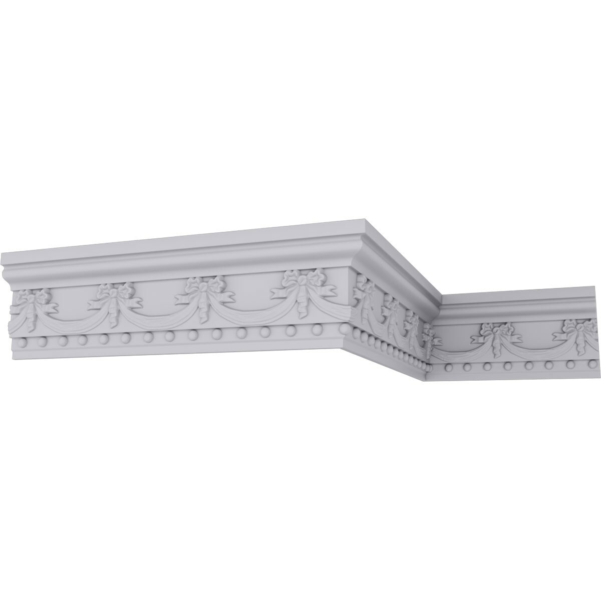 Ekena Millwork MLD06X02FE Federal Swag and Bow 2-in x 6-1/4-in x 7-ft 10-1/2-in Primed Polyurethane 167882 Chair Rail Moulding