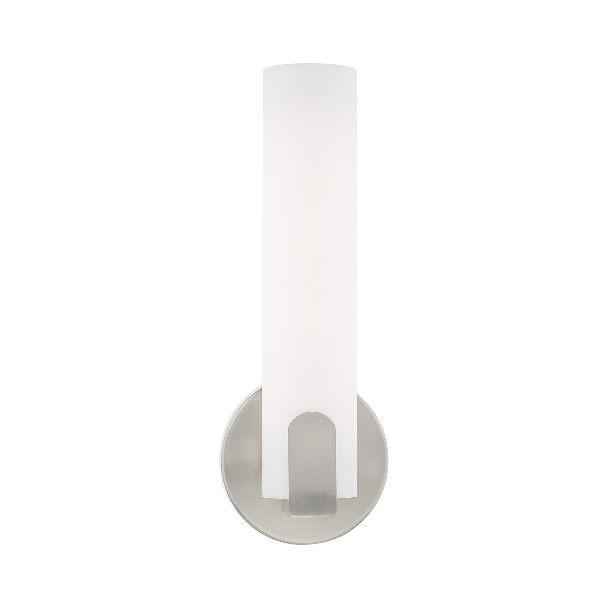 Lund 10W LED Brushed Nickel Wall Sconce with Satin White Shade