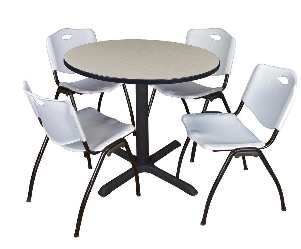 Regency TB36RNDPL47GY Breakroom Off-white 4-Person Training Table (36-in W x 29-in H)