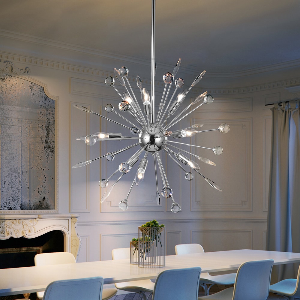 EDISLIVE Y81010000038658 9 -Light Chrome Modern/contemporary Crystal For Use in Bedrooms, Dining Rooms, Foyers, Kitchens, Living Rooms Chandelier
