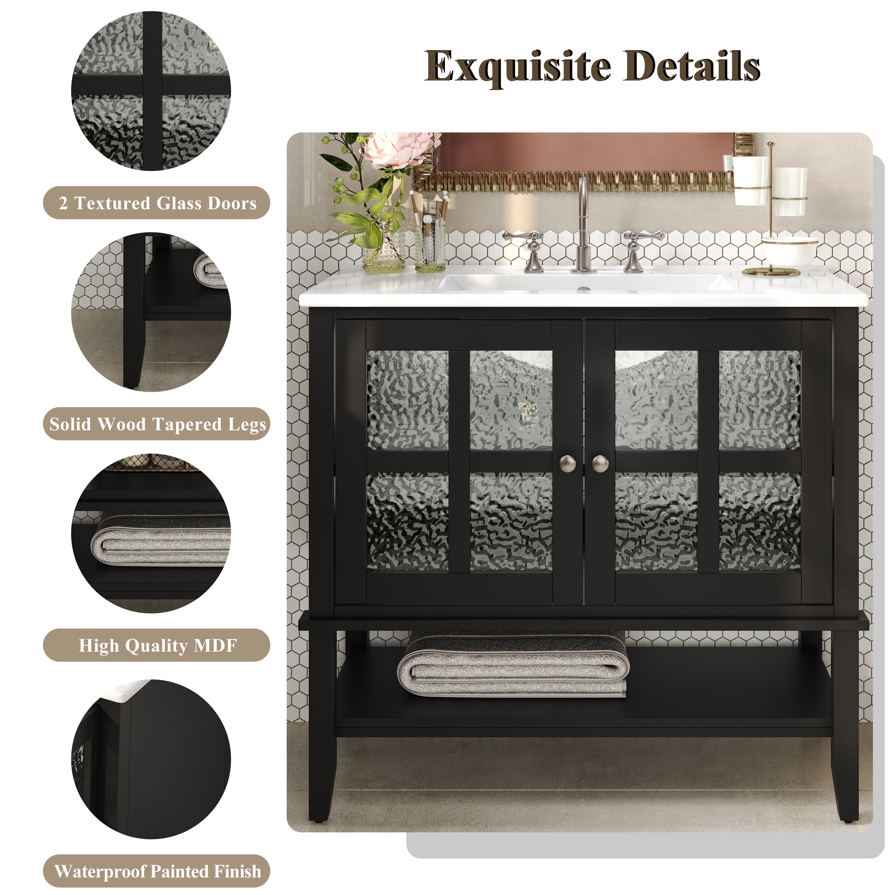 WELLFOR TO-AN-BV24WH Bath-Vanity-Combo - View #4