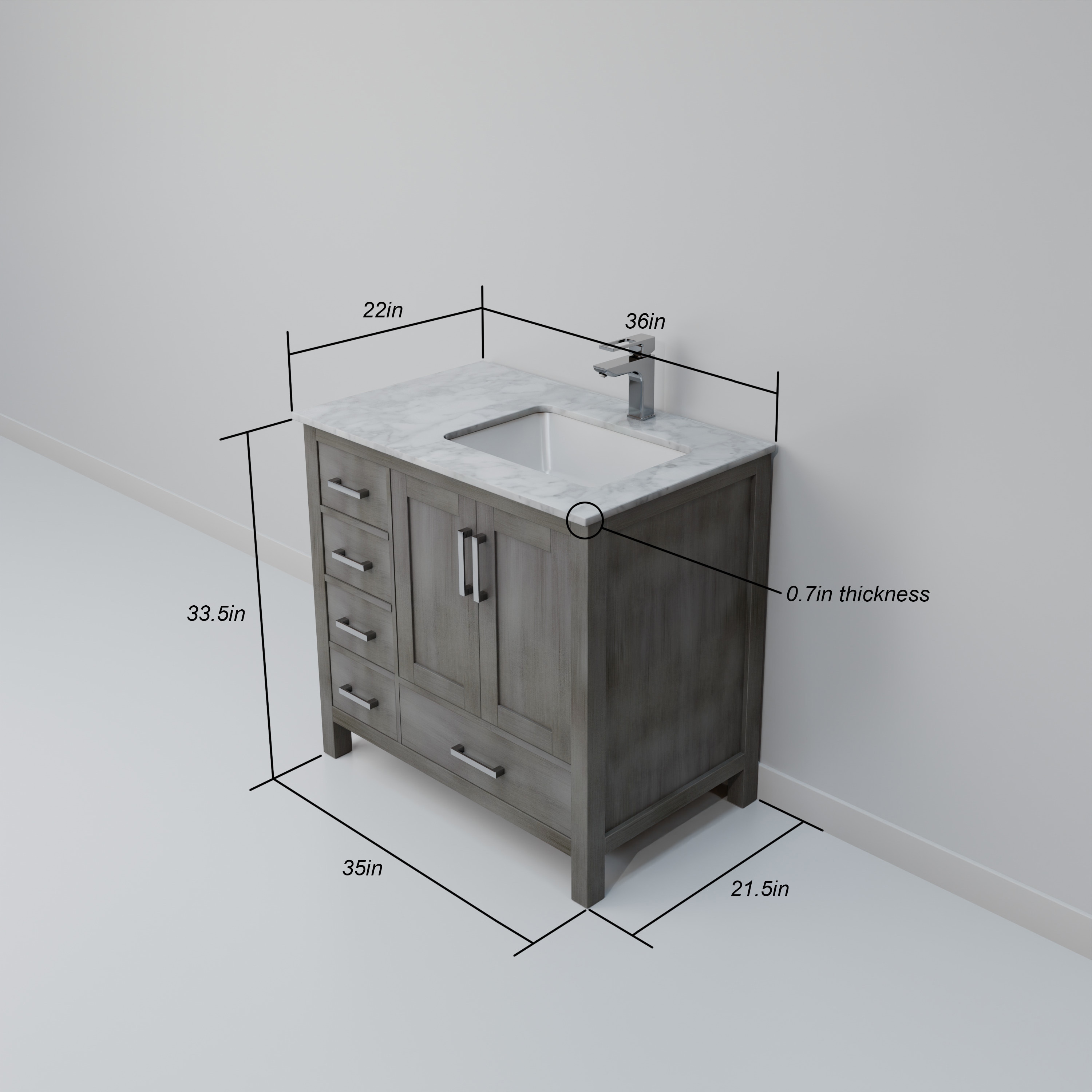 Lexora LJ342236SDDSM34FR Bath-Vanity-Combo - View #8