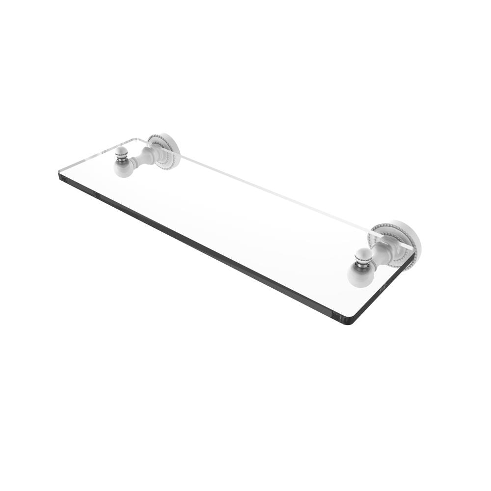Allied Brass DT-1/16-WHM Dottingham Matte White Wall mount Bathroom Shelf ( 16-in x 3-in x 5-in )