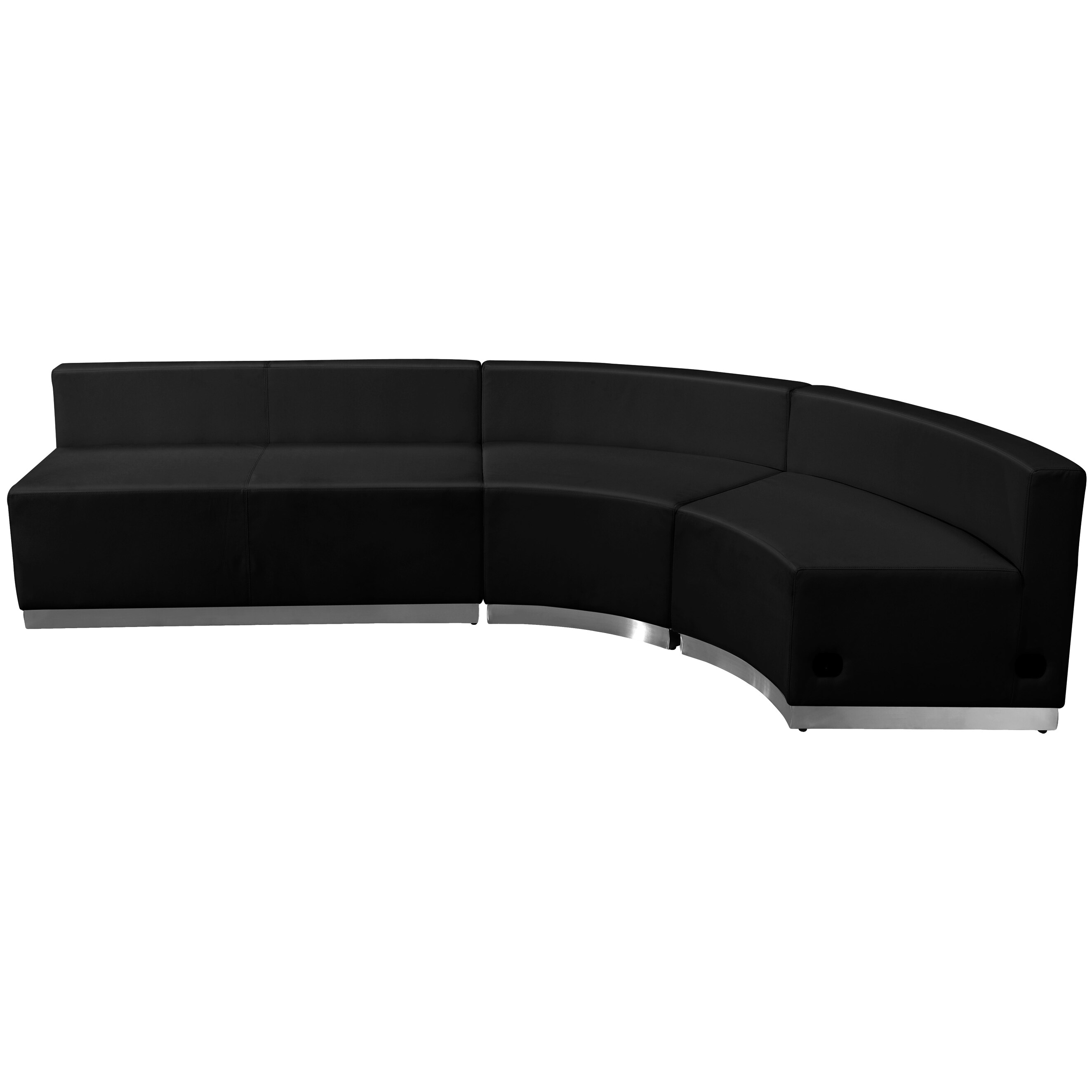 Flash Furniture 847254083287 Alon Modern Faux Leather Black Living Room Set