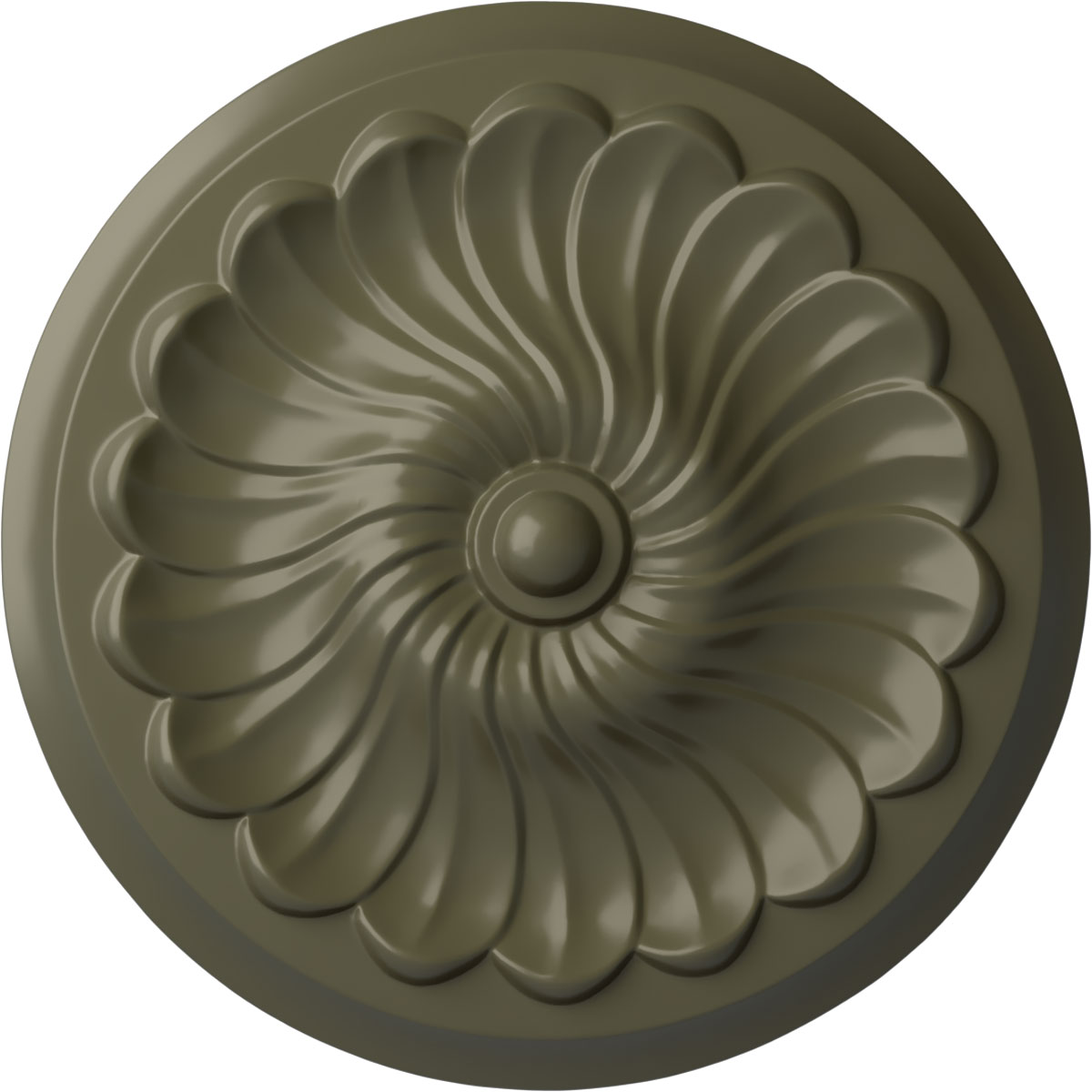 Ekena Millwork CM12FLPTF Flower Spiral 12.25-in W x 12.25-in L Painted Turtle Polyurethane Whole Ceiling Medallion
