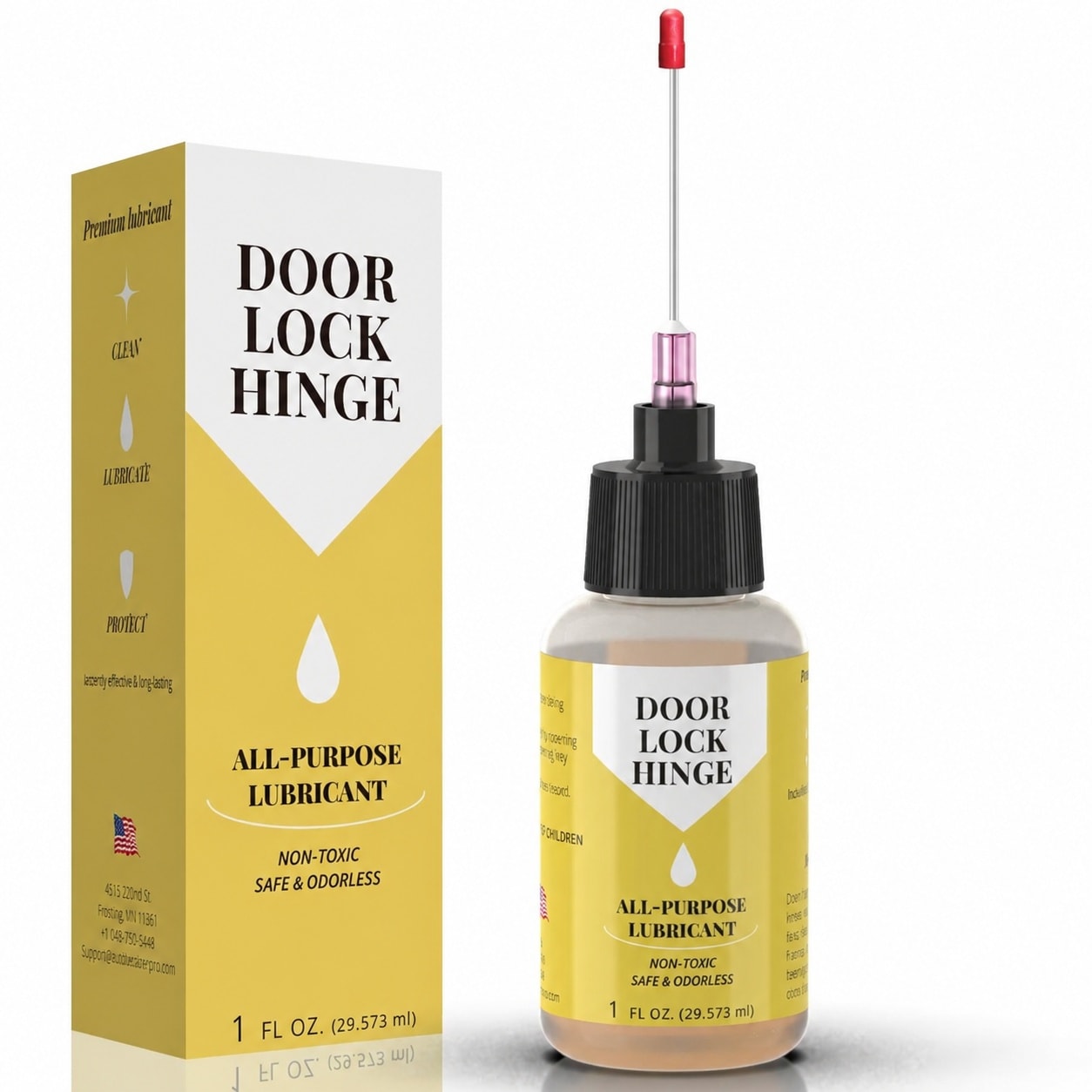 Phyfalip Door Hinge Lubricant 1 oz Needle Oiler for Squeaky Doors Locks Tools and Bicycles durable home and garden accessory designed for #LPF0803P017