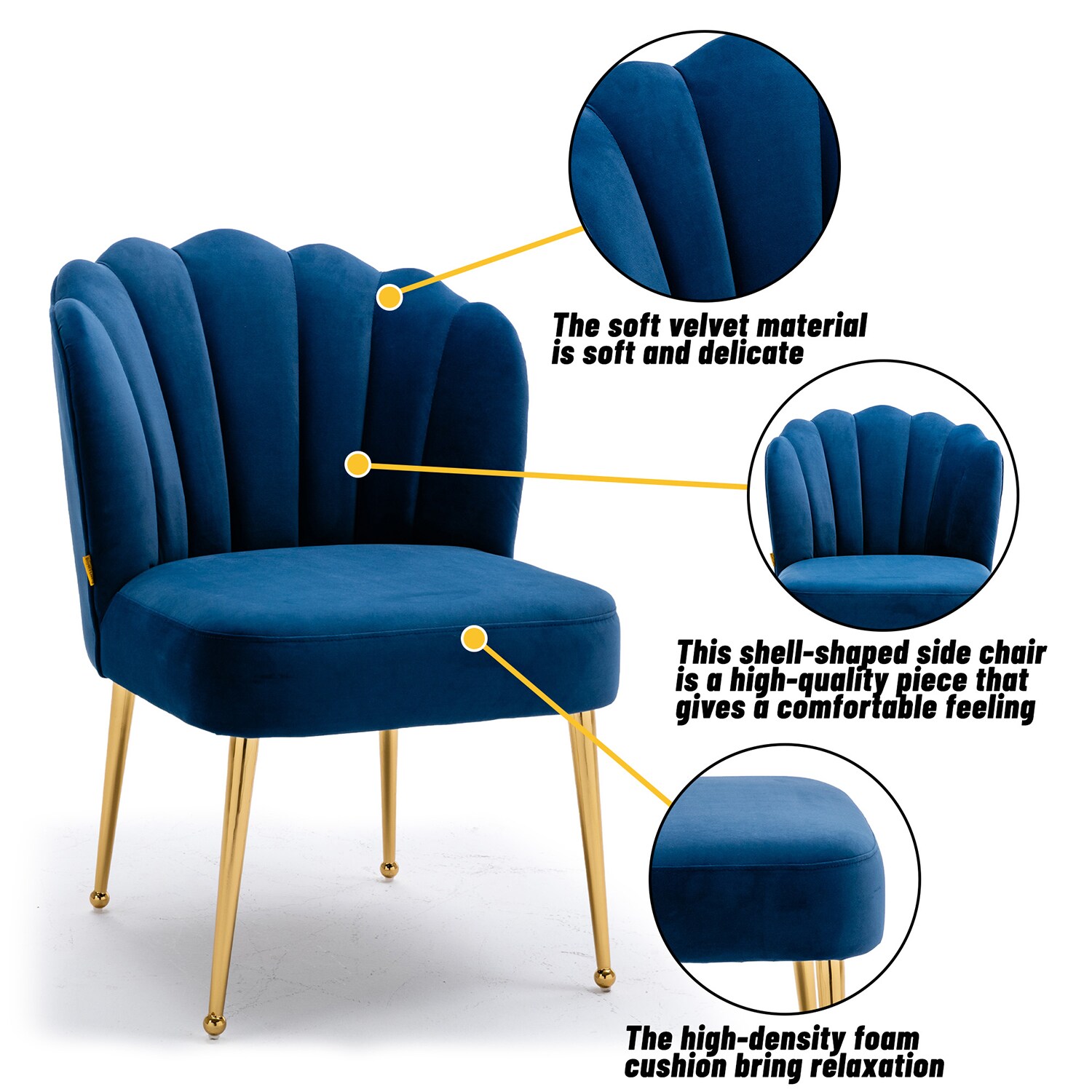 Scallop chair online blue