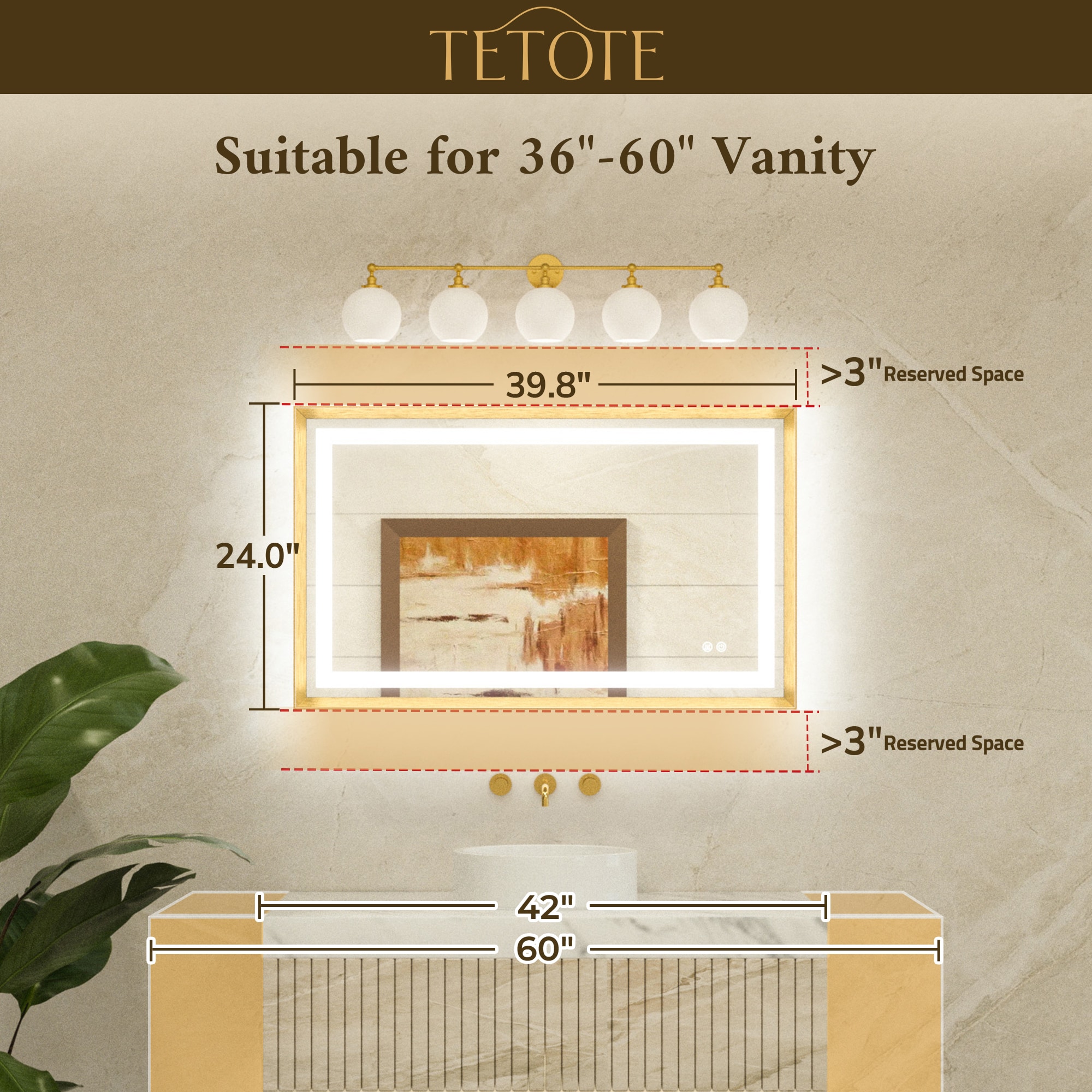 TETOTE LSC-TE-4024BK-B66 Framed-Bath-Mirrors - View #6