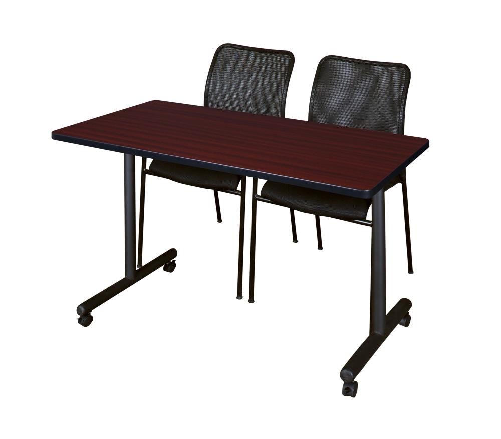 Regency MKTRCC4824MH75BK Training Brown 4-Person Training Table (48-in W x 29-in H)