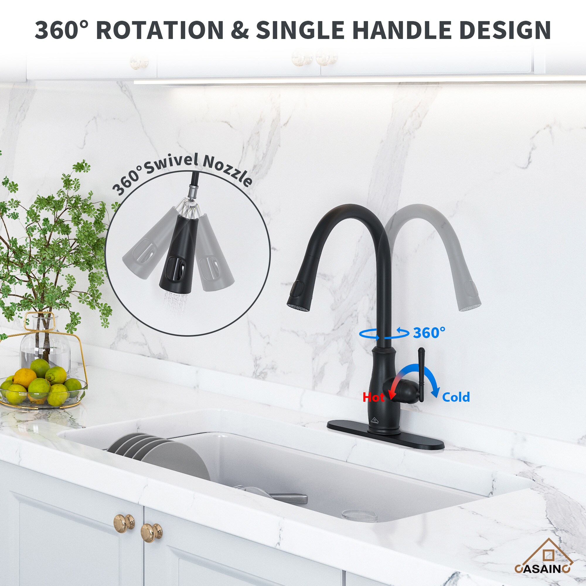 CASAINC CA-D0465-MB Kitchen-Faucets - View #4