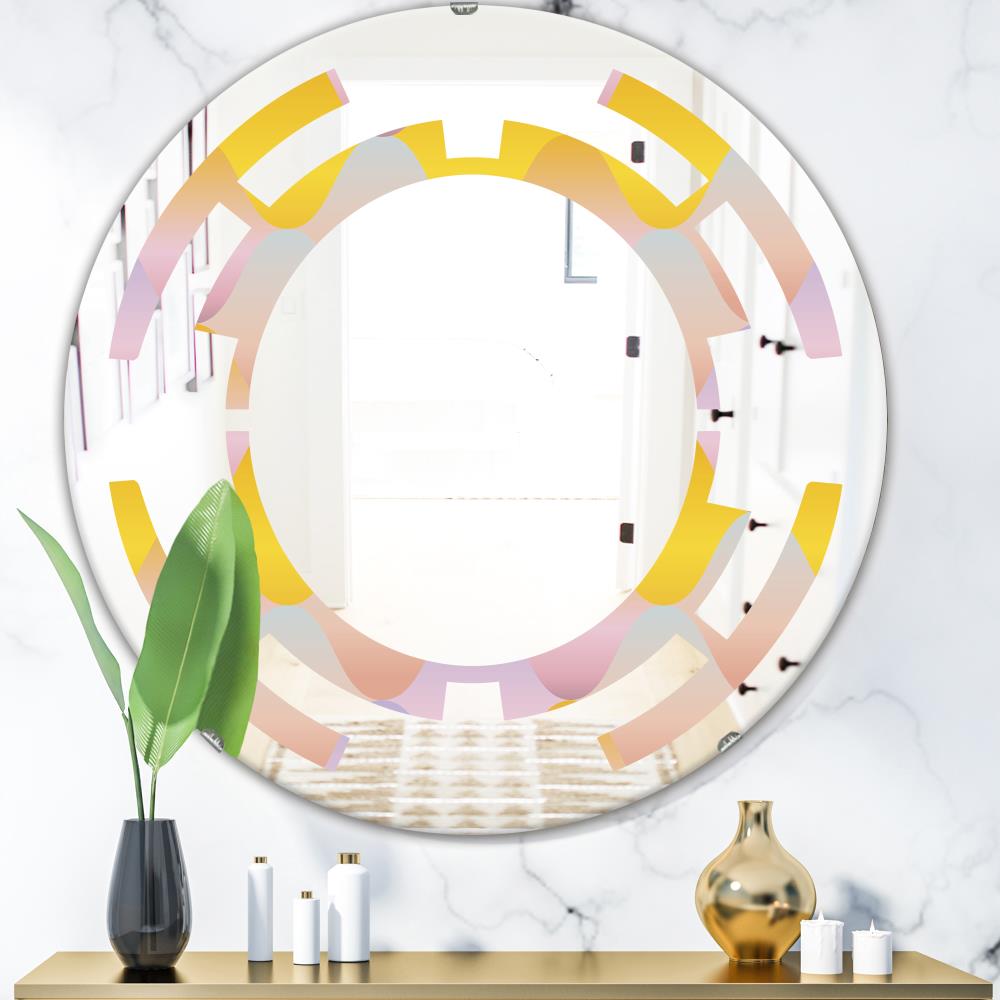 Designart Designart Mirrors 24-in W x 24-in H Round Gold Polished ...