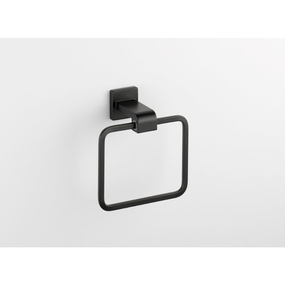 Delta Ara Matte Black Wall Mount Single Towel Ring 77546-BL at Lowes.com