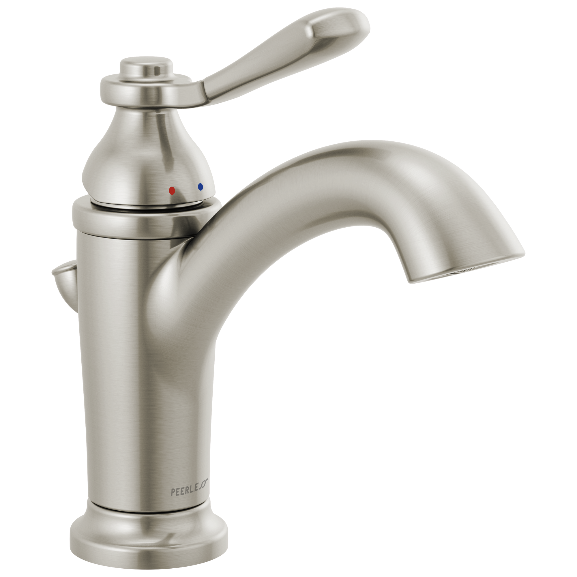 Peerless P1565LF-BN Elmhurst Brushed Nickel Single hole 2-handle WaterSense Mid-arc Residential Handle Bathroom Sink Faucet with Drain with Deck Plate