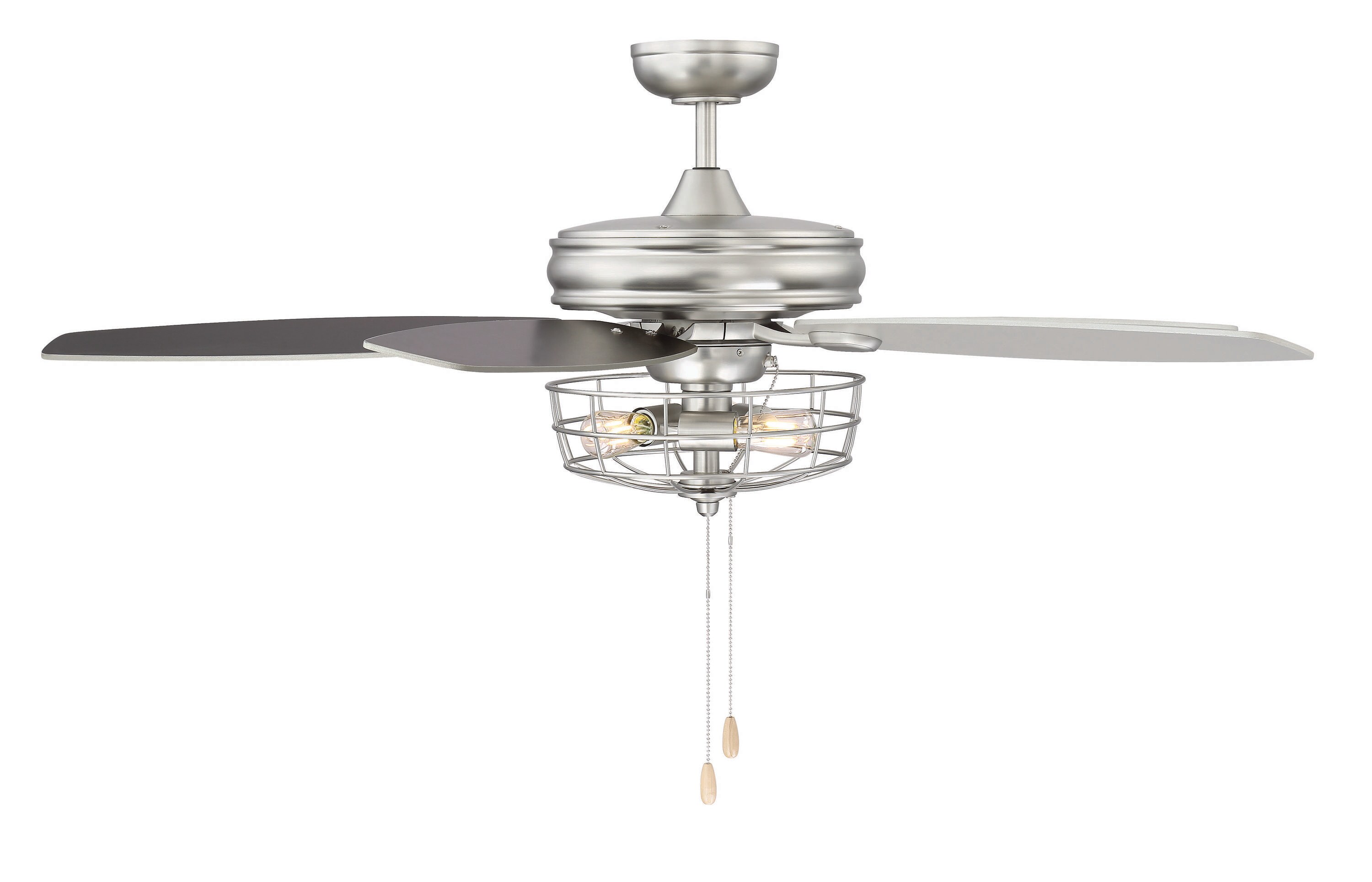 Meridian Lite Trends M2006BN Meridian 52-in Brushed Nickel with Silver/Chestnut Blades Ceiling Fan With Light ( 5 -Blade )