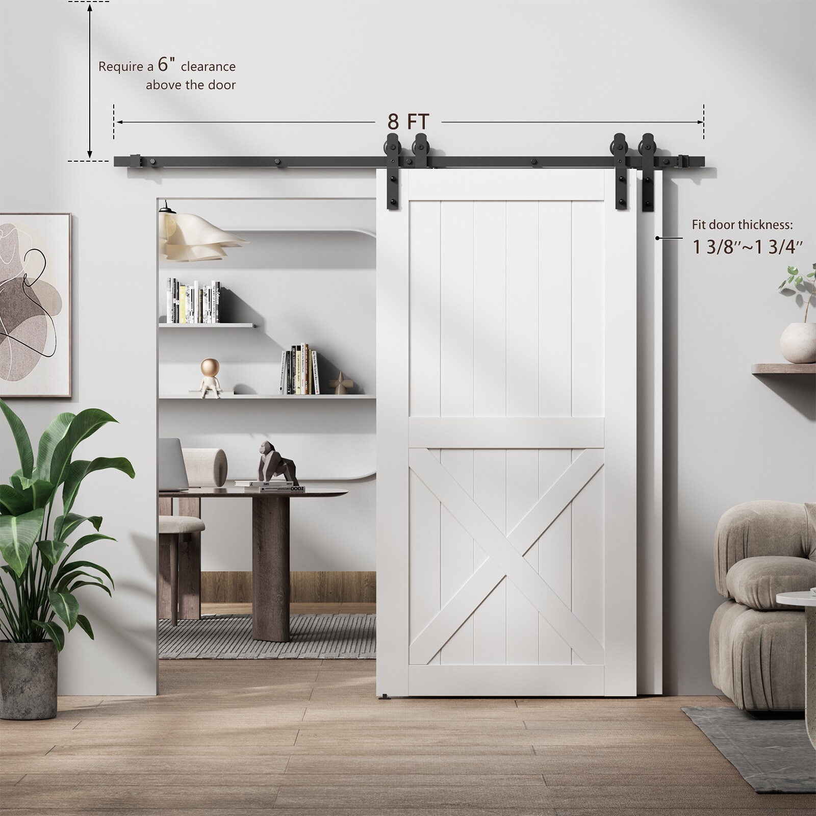 LOVMOR BP-8FT-I-2-DOUBLE Barn-Door-Roller-Kits - View #3