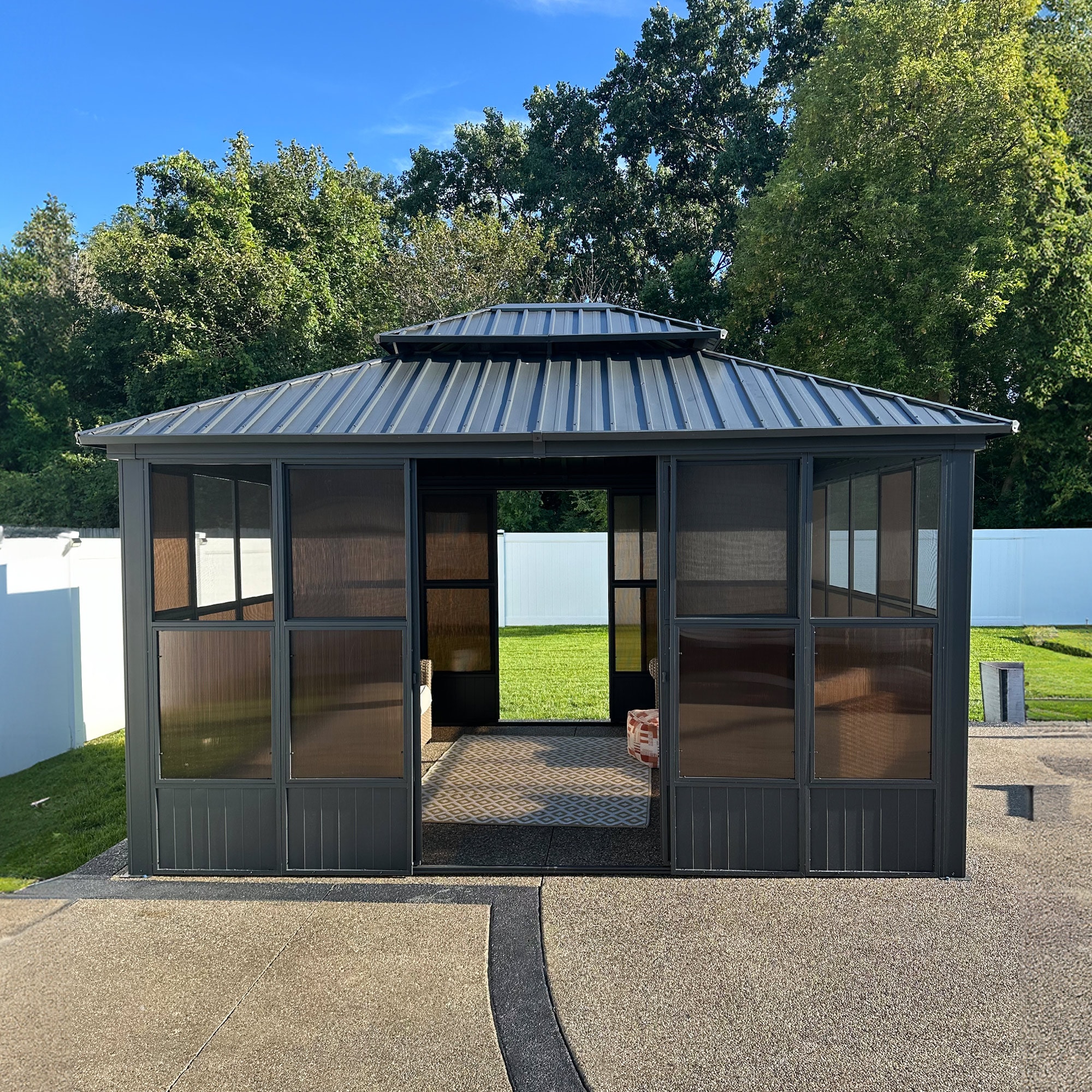 PURPLE LEAF LS04SRGY1214 Wood-Resin-Gazebos - View #3