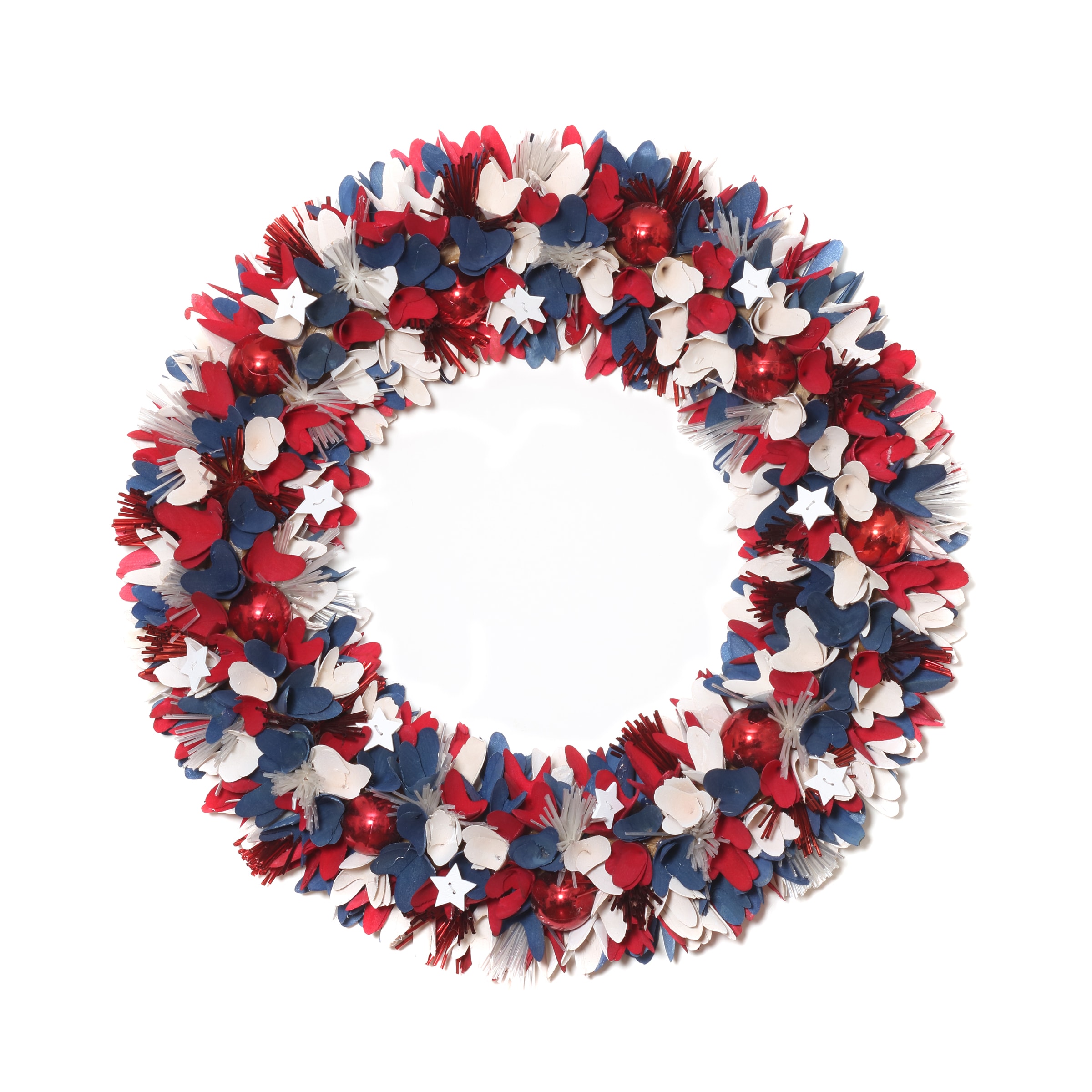 National Tree Company Wood Indoor/Outdoor Wreath Flag 4th of July Decor ...