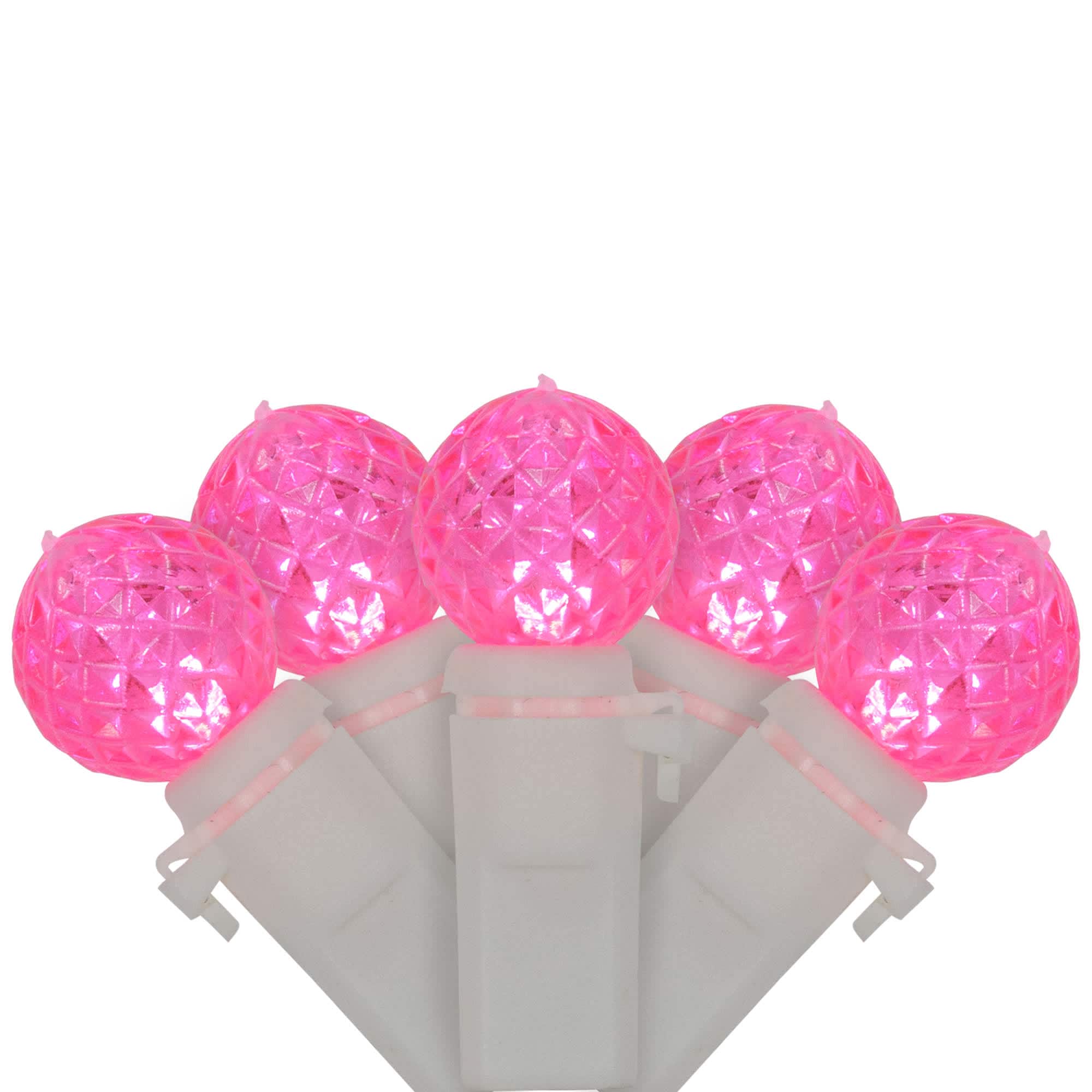 Northlight LED G12 Berry Christmas Lights - Pink - 16 feet White Wire - 50ct