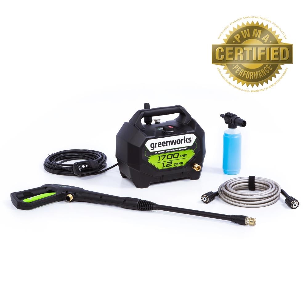 Greenworks 1700 PSI 1.2-Gallons Cold Water Electric in the Pressure Washers  department at