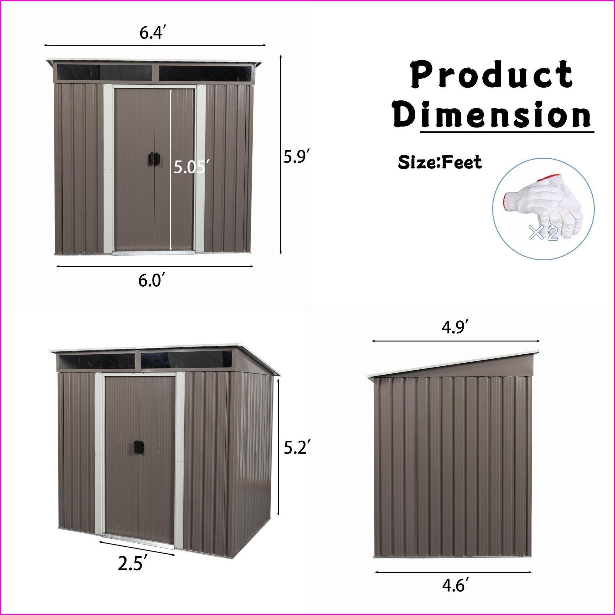Watnature QN58CW4Y6GIF Metal-Storage-Buildings-Sheds - View #5