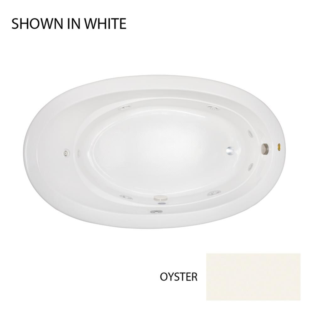 Riva 72 in. x 42 in. Acrylic Oval Drop-in Bathtub in White