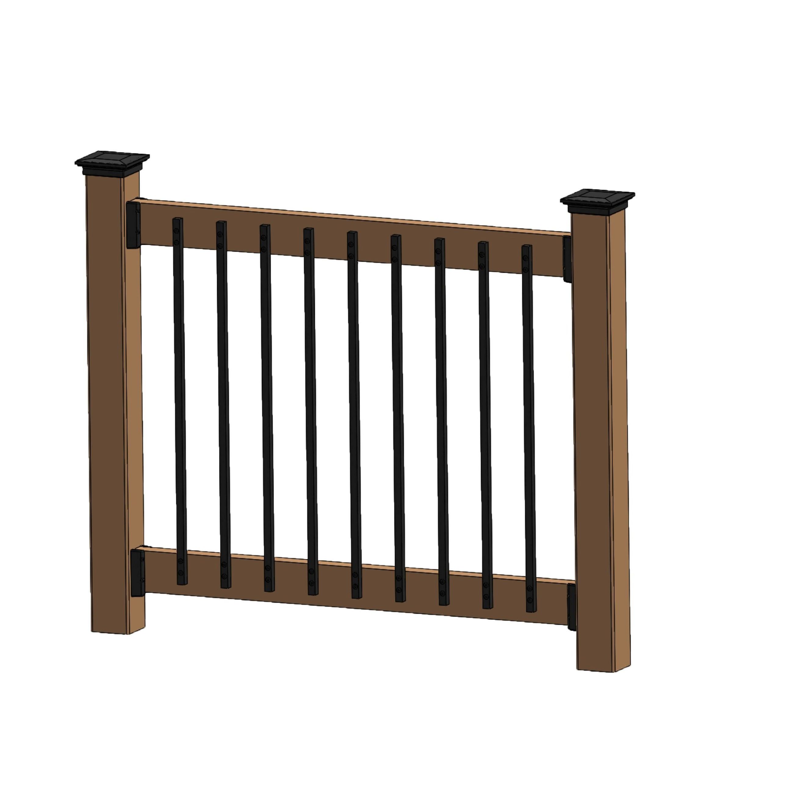 Fortress Building Products 5/8-in x 31-in Balusters Black Sand Metal Square Deck Baluster (10-Pack)