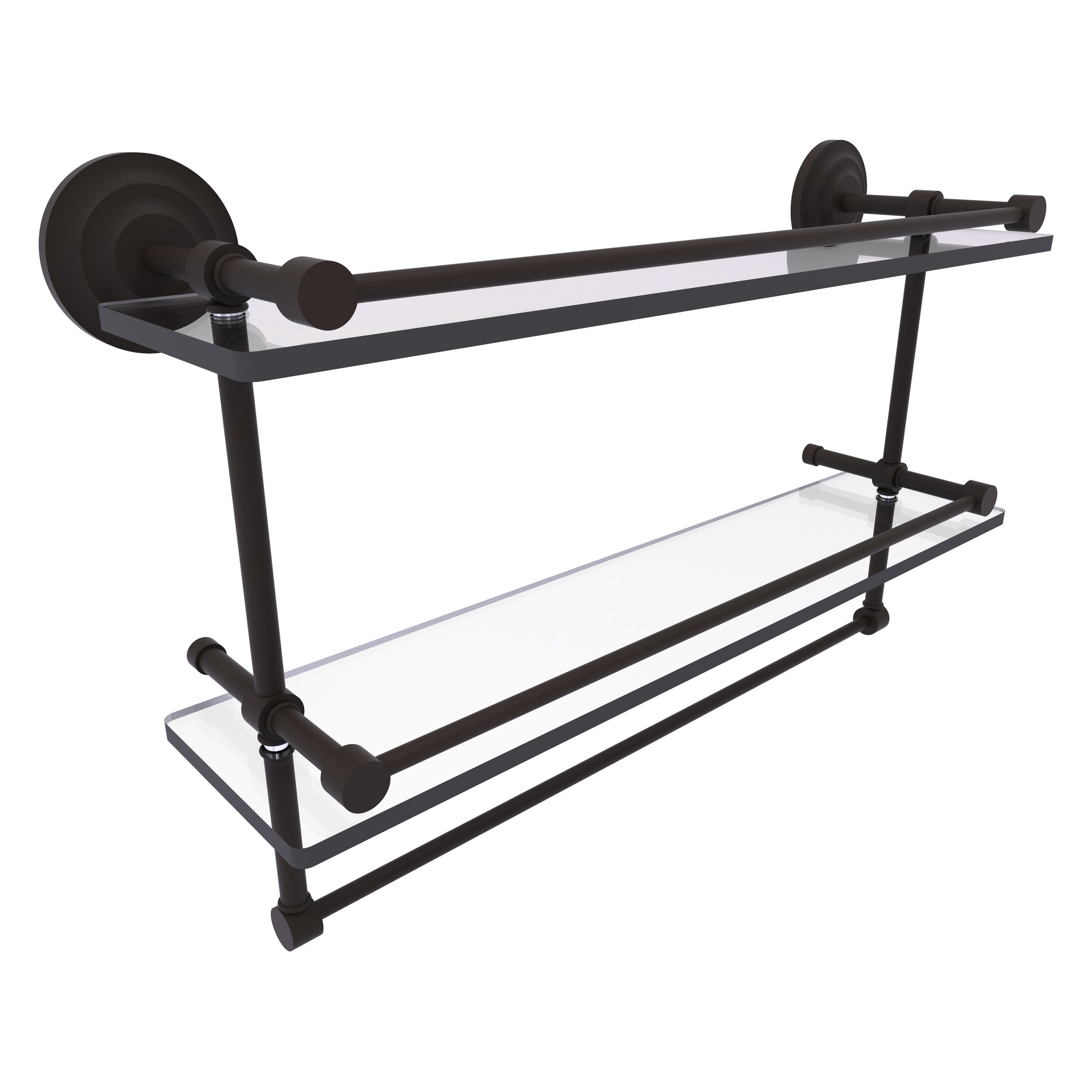 Allied Brass QN-2TB/22-GAL-ORB Que New Oil-rubbed Bronze 2 -Tier Wall mount Bathroom Shelf ( 22-in x 12-in x 5-in )