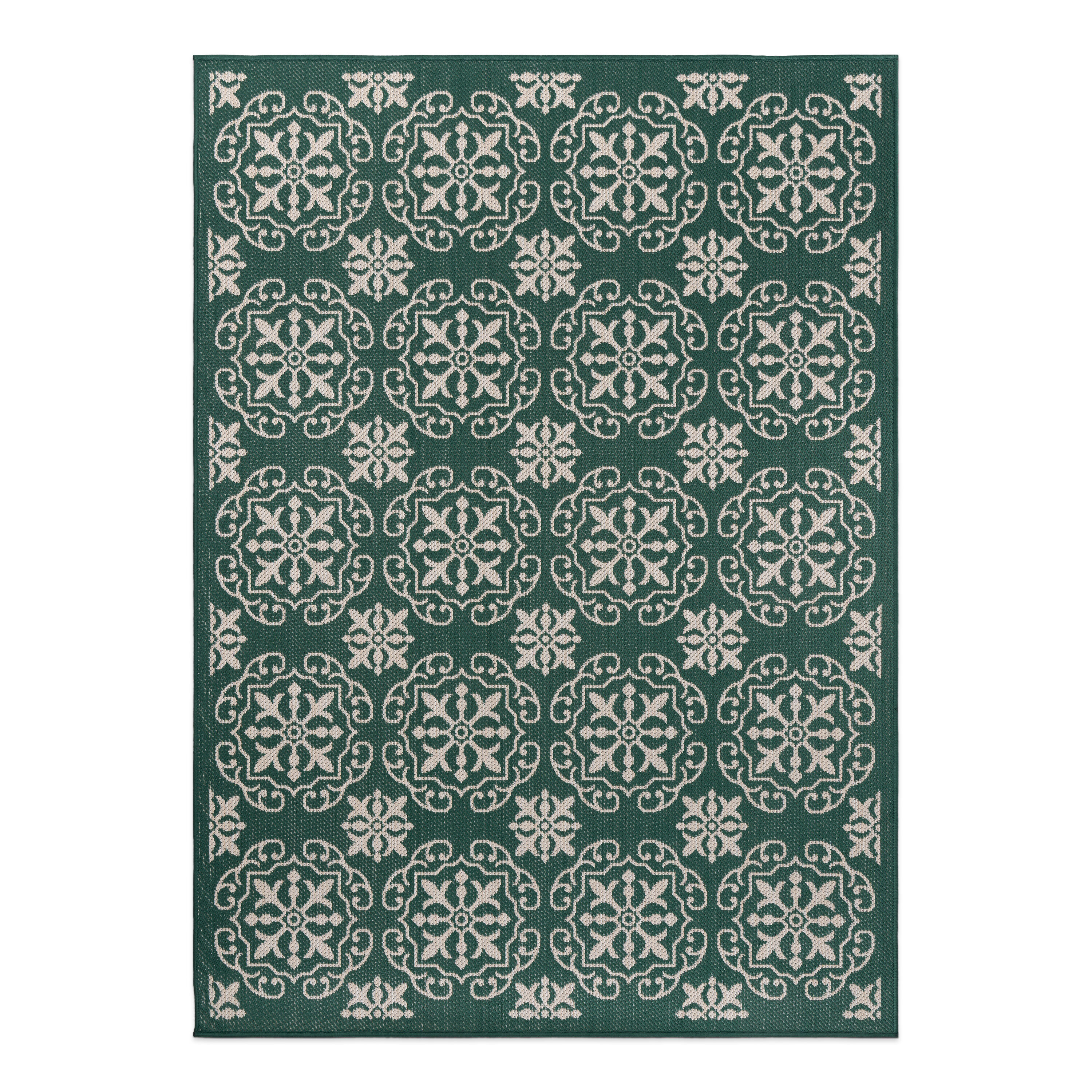 World Rug Gallery 119GREEN8X10 Summer 8 x 10 (ft) Loomed Polypropylene Green Rectangular Indoor/Outdoor Geometric Global Area rug
