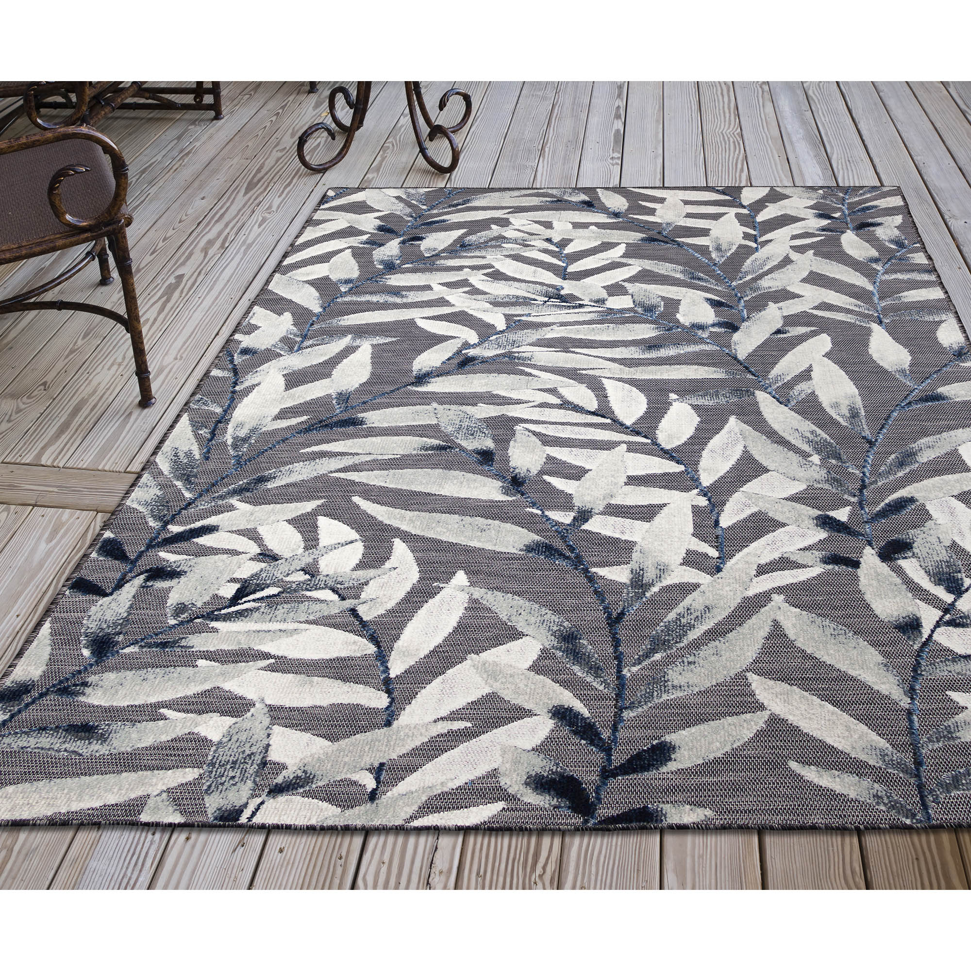 Liora Manne CYN34937844 Canyon 3 x 4 (ft) Loomed Polypropylene Multi Rectangular Indoor/Outdoor Floral/Botanical Tropical Throw rug