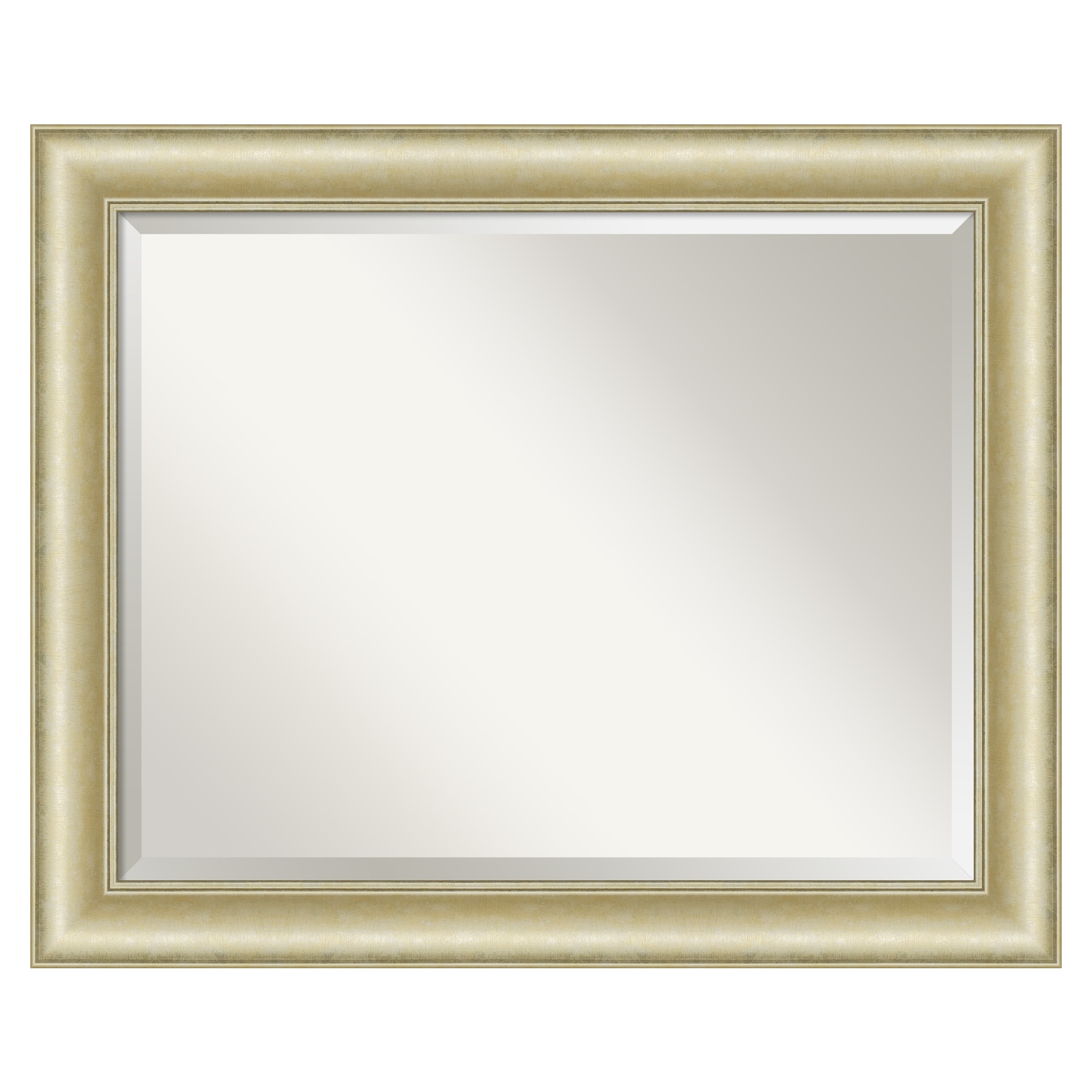 Amanti Art DSW4593014 Textured 33.0-in x 27.0-in Framed Rectangle Bathroom Vanity Mirror ( Brushed Gold )