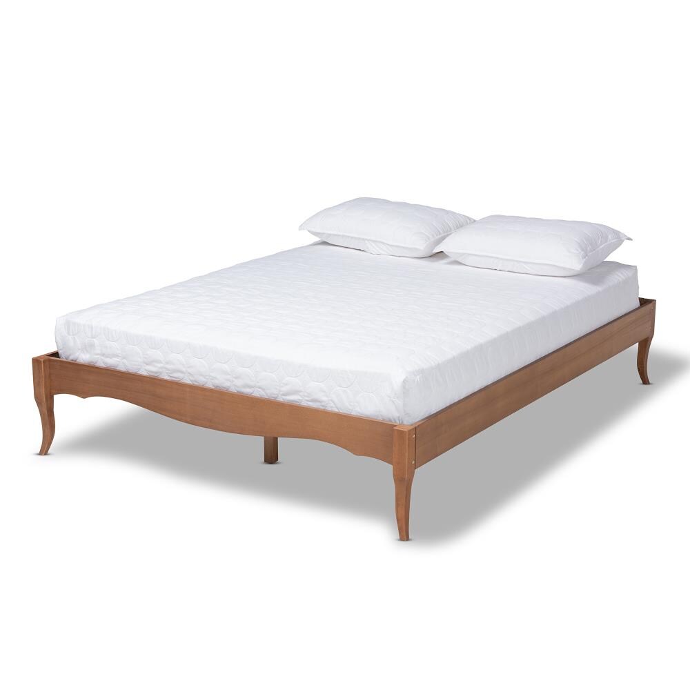 Baxton Studio Marieke Ash Walnut Queen Wood Platform Bed in the