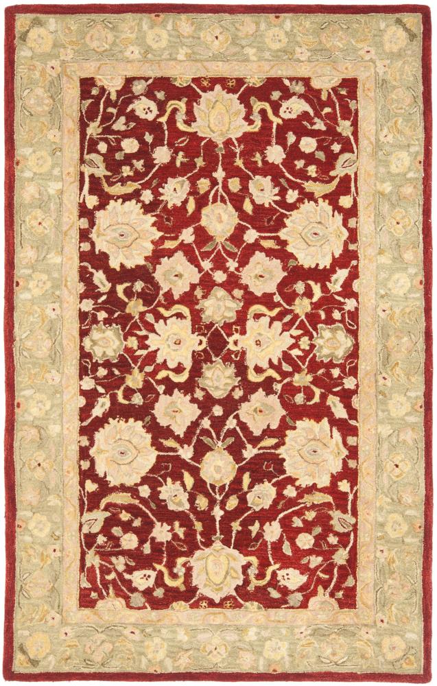 Safavieh AN522D-5 Anatolia Cilcia 5 x 8 (ft) Tufted Wool Red/Moss Rectangular Indoor Floral/Botanical Vintage Area rug