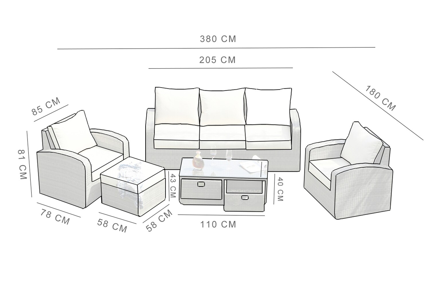 Direct Wicker DWS1515-BL Patio-Conversation-Sets - View #6