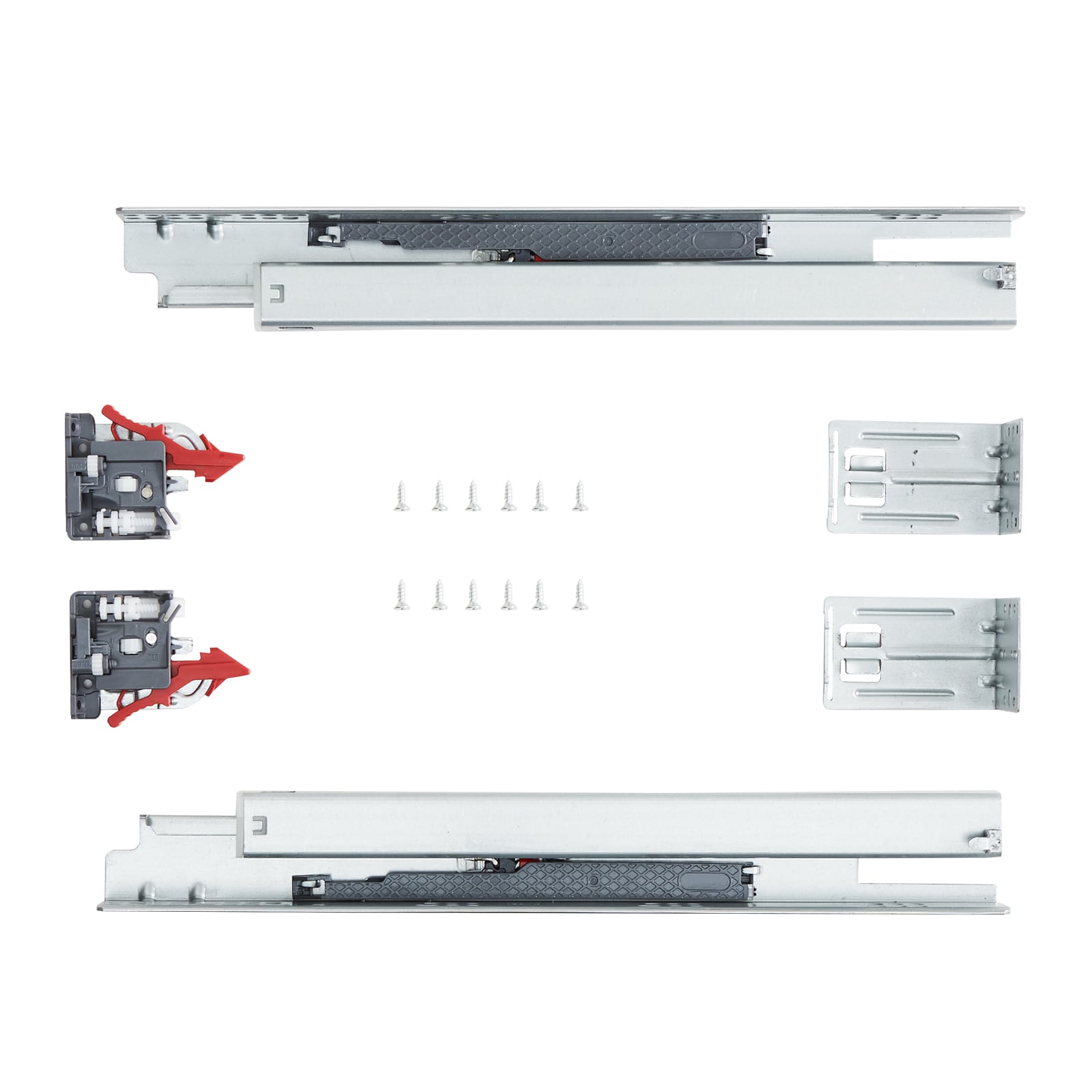SVOPES 18.42-in Full extension Soft Close Self-Closing Bottom Mount 100-lb Load Capacity Heavy Duty Silver Drawer Slide 6 -Pair 6 -Pieces #SVOPESDZYZSCT08059V0
