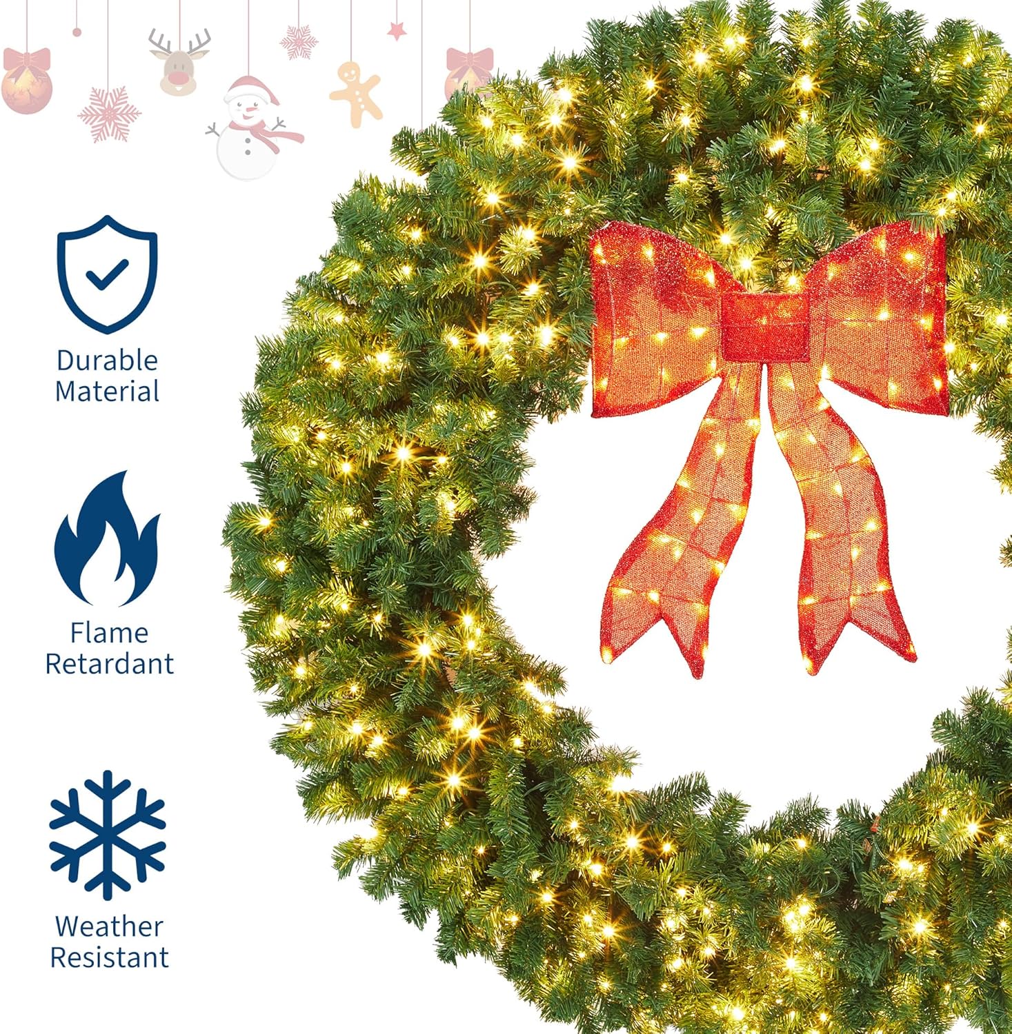 Qeetex WWJ-PHK-35HW9A5U Artificial-Christmas-Garland - View #3