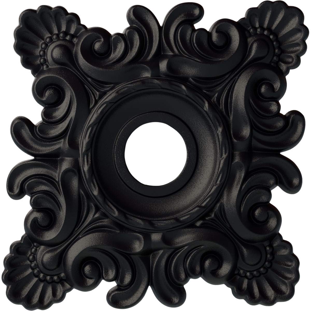 Ekena Millwork CM18CRSGS Crawley 18-in W x 18-in L Painted Steel Gray Polyurethane Whole Ceiling Medallion