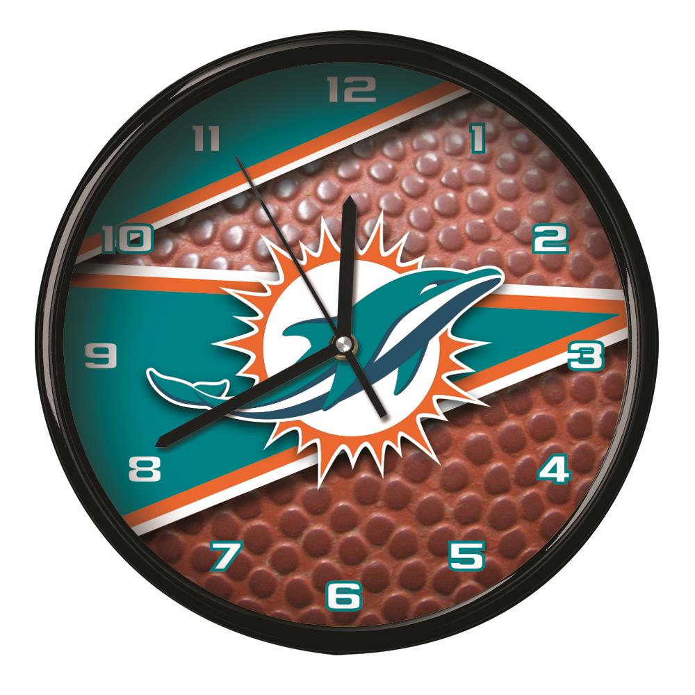 The Memory Company NFL-MIA-2677 Miami Dolphins NFL Analog Round Wall