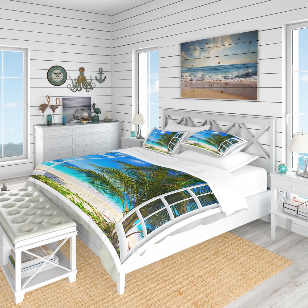 Designart BED11433-Q 3 -Piece Blue Queen Duvet cover Set