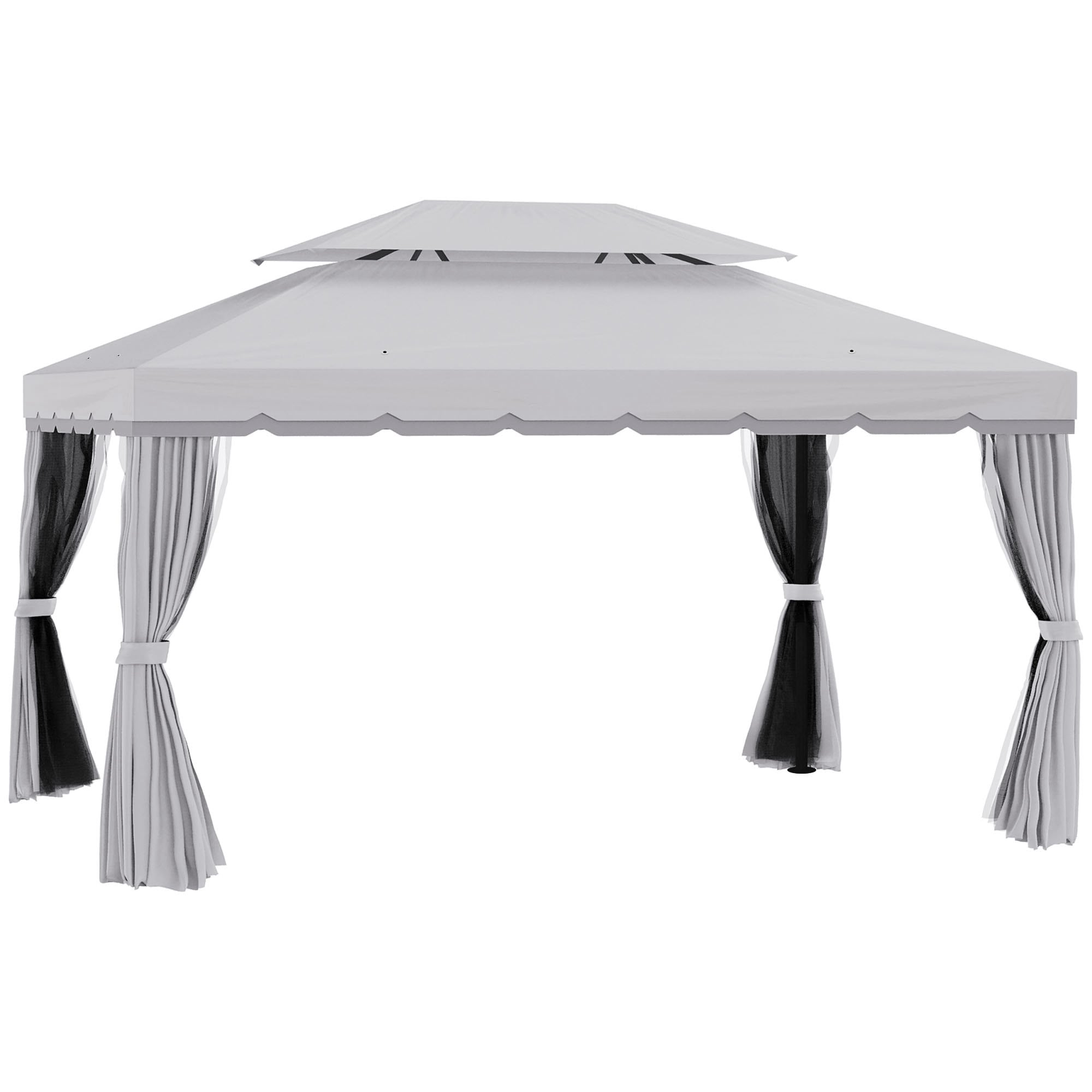 Mondawe MD-AB74250 20-ft x 10-ft Off-white Gazebo with Soft Top Roof (Screen Included)