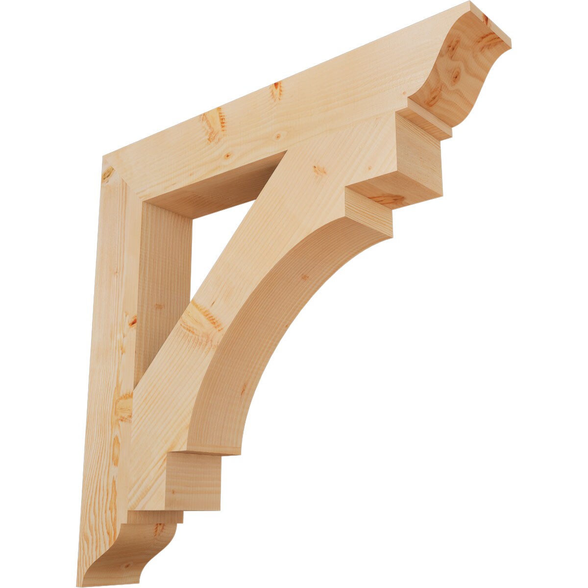 Ekena Millwork BKT06X38X38MRC01SDF Merced traditional smooth 5-1/2-in x 38-in x 38-in Douglas fir Brown Wood Standard bracket