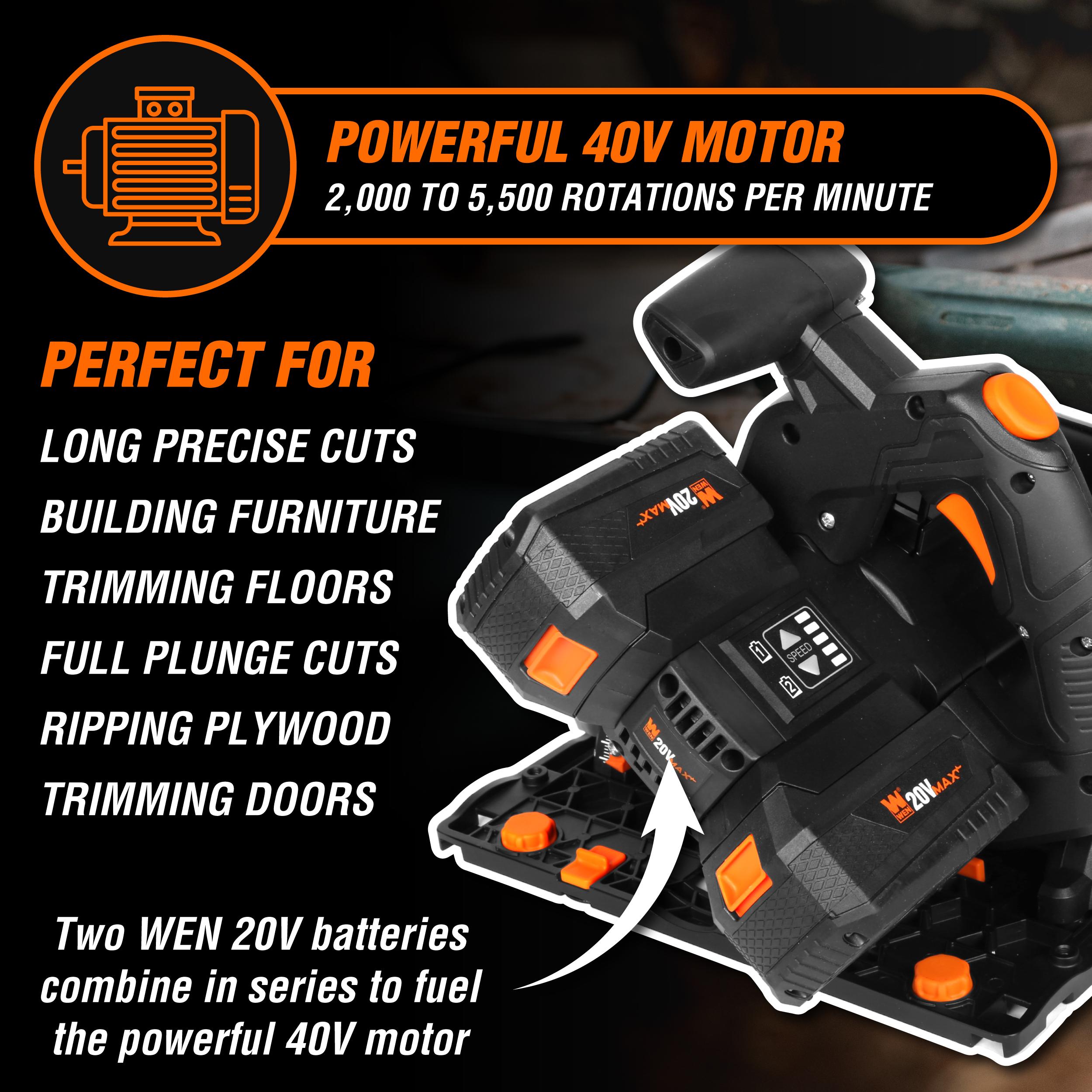 WEN 20V Max Brushless Cordless 1/2-Inch Impact Wrench with 2.0 Ah Lithium-Ion Battery and Charger