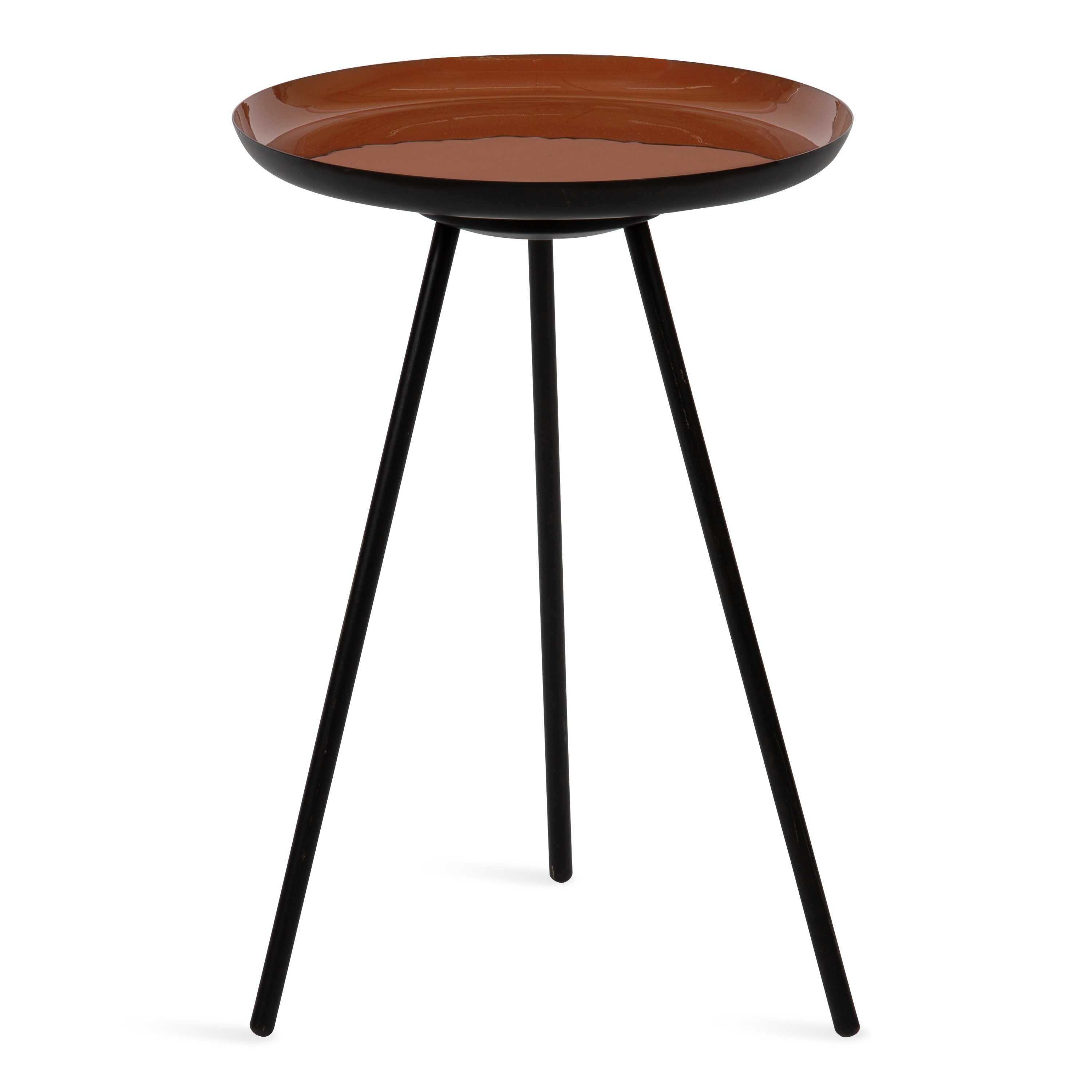 Kate and Laurel 221923 Laranya 15.00-Inches W x 22.50-Inches H Red/Black Metal Round Modern End Table Assembly Required