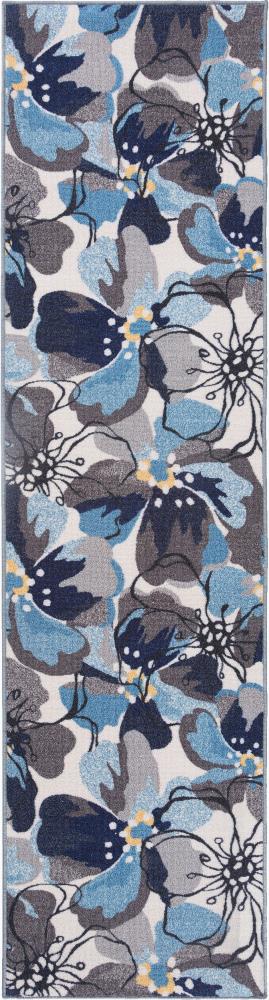 Elegant Floral Gray Tufted Runner Rug with Non-Slip Feature - 2' x 10'