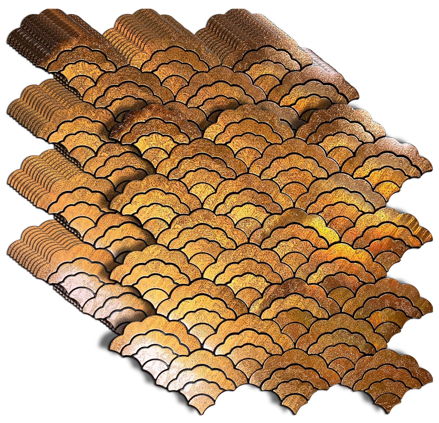 LILILIAN FMY 7 Sheet Peel and Stick Metal Backsplash Tiles Self Adhesive Cloud Shaped Aluminum Mosaic 3D Wall Sticker for Kitchen Bathroom #LRO0821E026