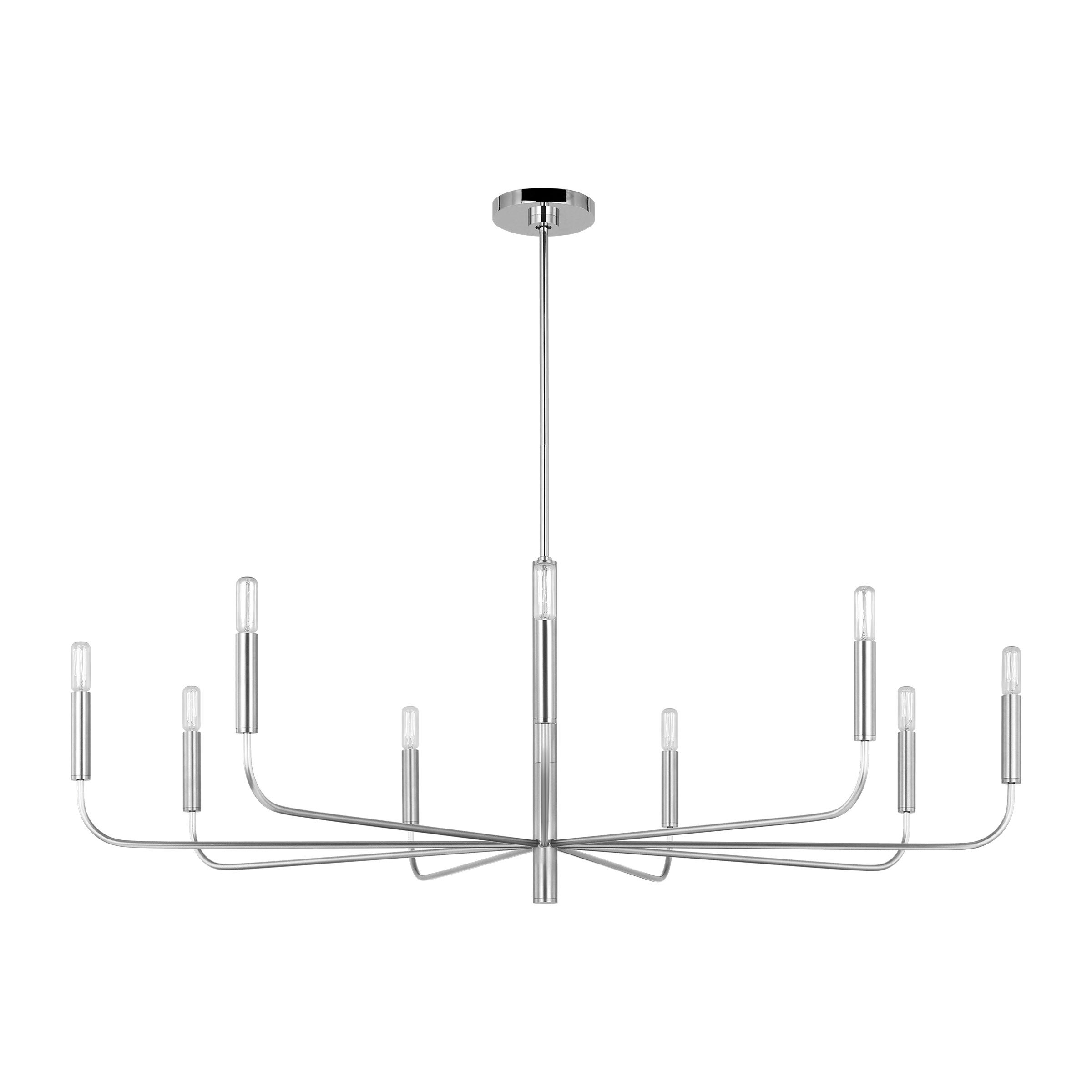 Brianna Polished Nickel 48" Modern Minimalist Chandelier