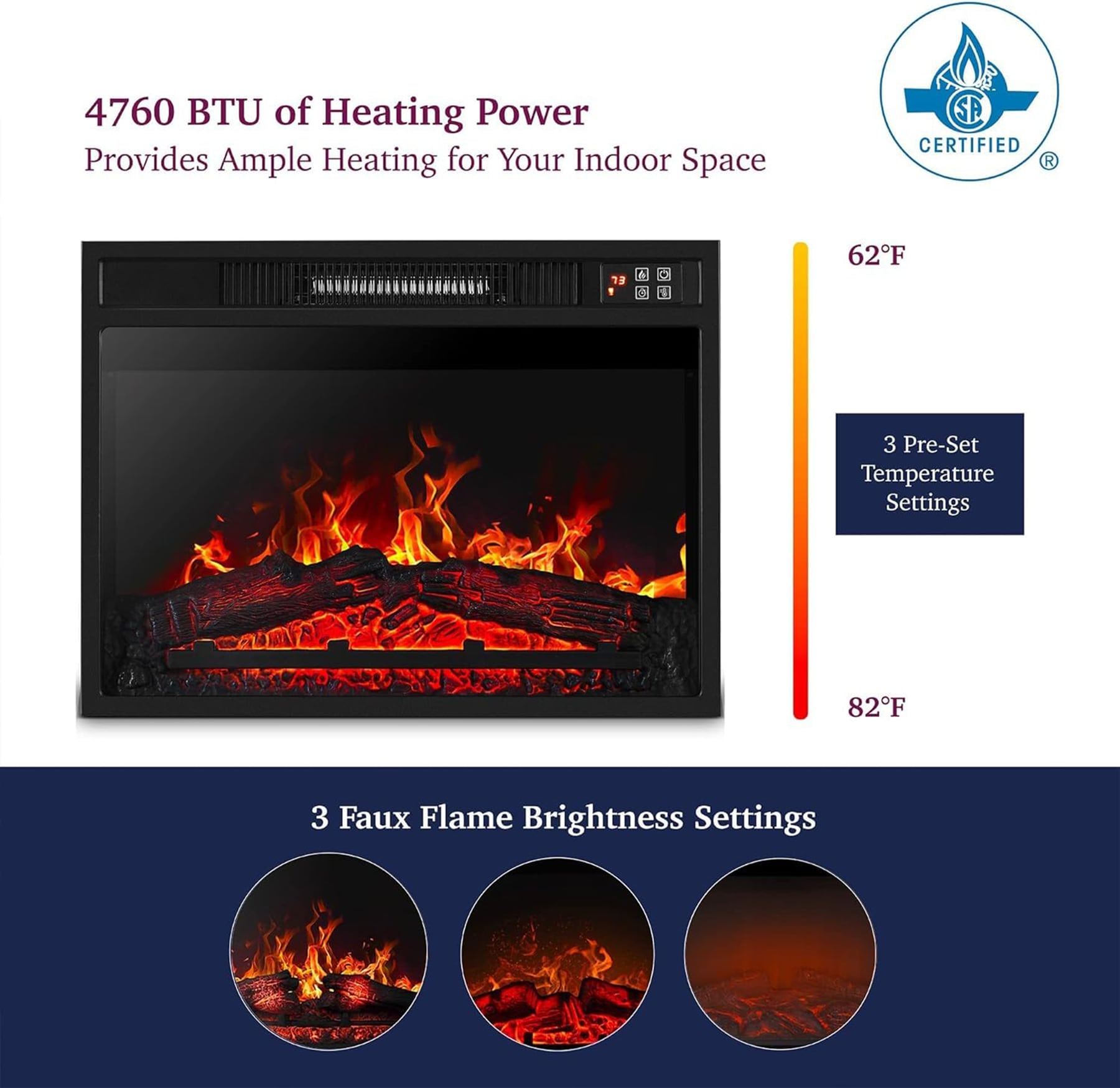 SINOFURN SYE740006BG Electric-Fireplace-Fireboxes - View #4