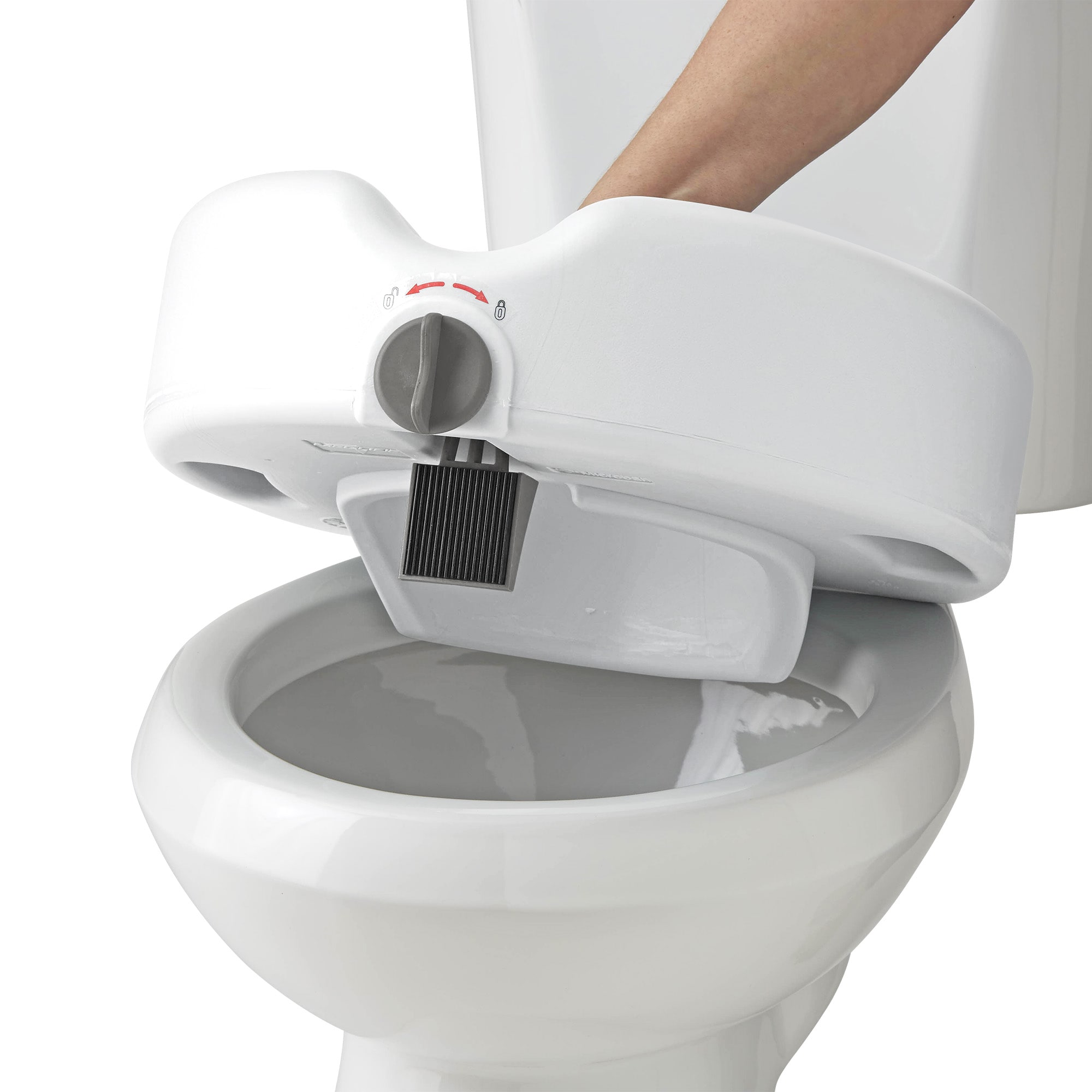 Medline 5 inch Elevated Locking Toilet Seat Without Arms, White, Microban Treated | G4-111MX1