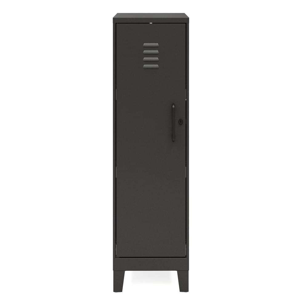 Black 42.5" High Metal Storage Locker Cabinet with 3 Shelves