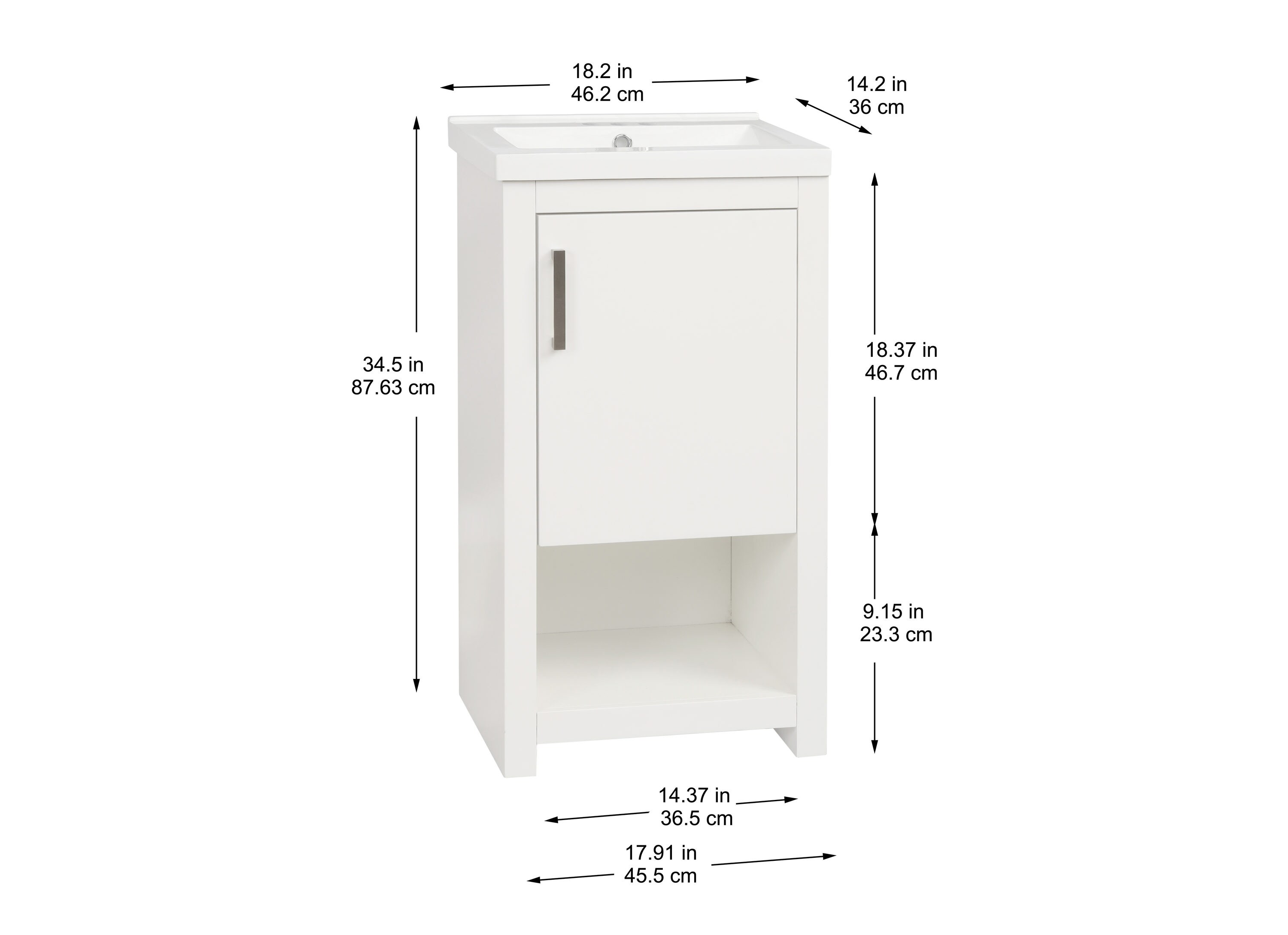 Style Selections Del Rose 18-in White Single Sink Bathroom Vanity with ...
